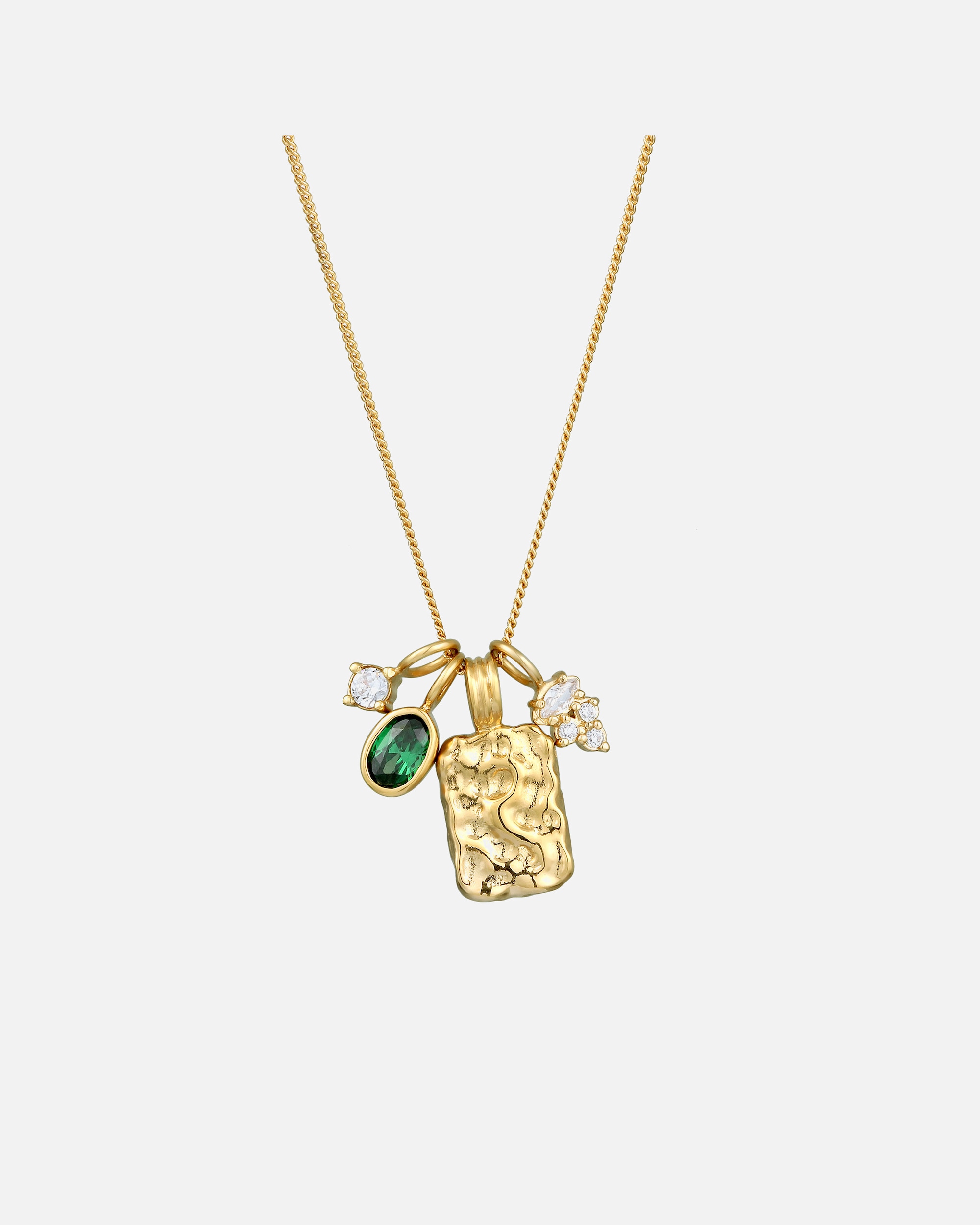 Collier pour Femme Elli PREMIUM Collier avec pendentif Zirconia Vert 925 Sterling Silver Gold-plated 45