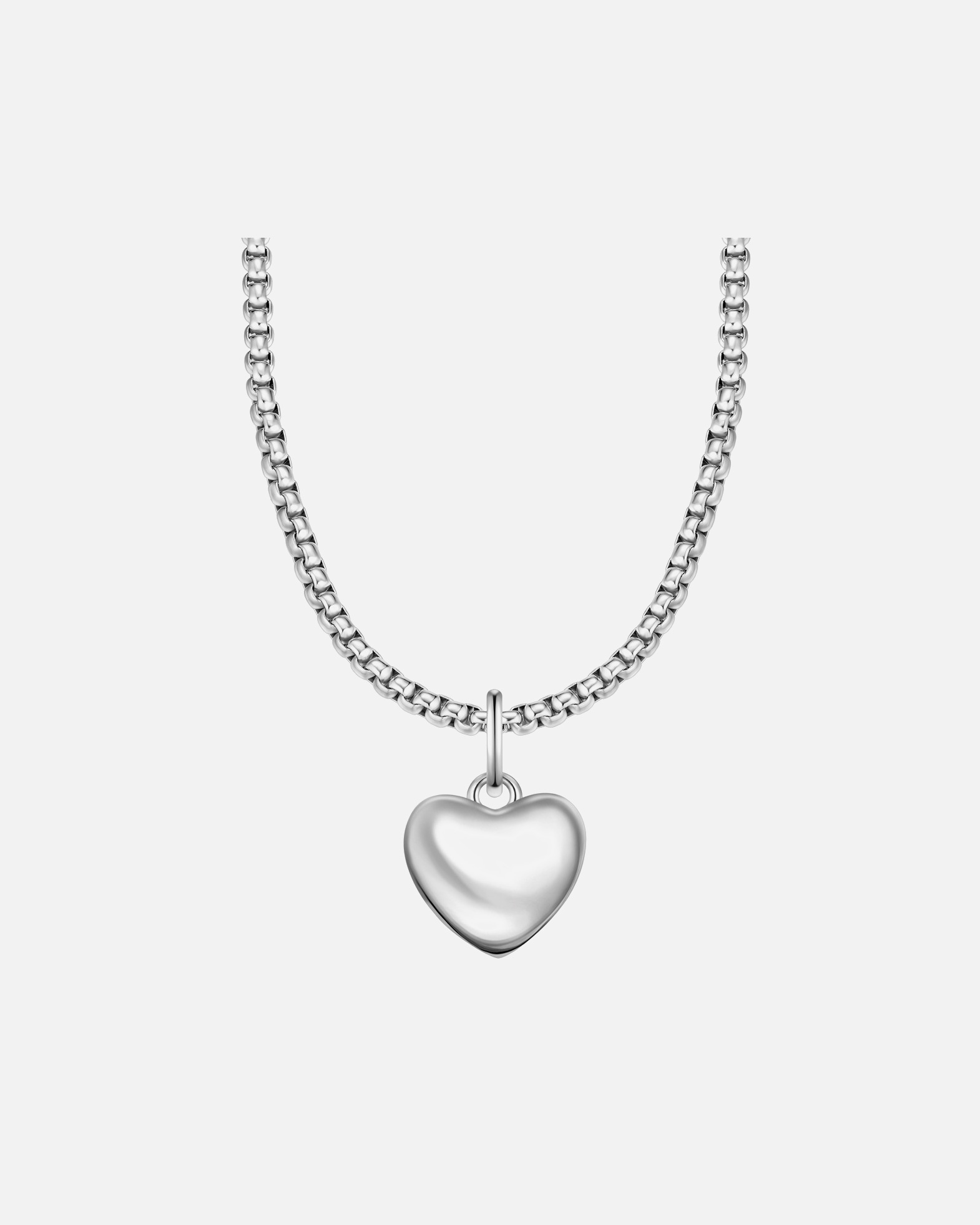 Collier pour Femme Yokoamii Collier Cœur en laiton en argent 40,0 cm Basiskette + 5,0 cm Verlängerung