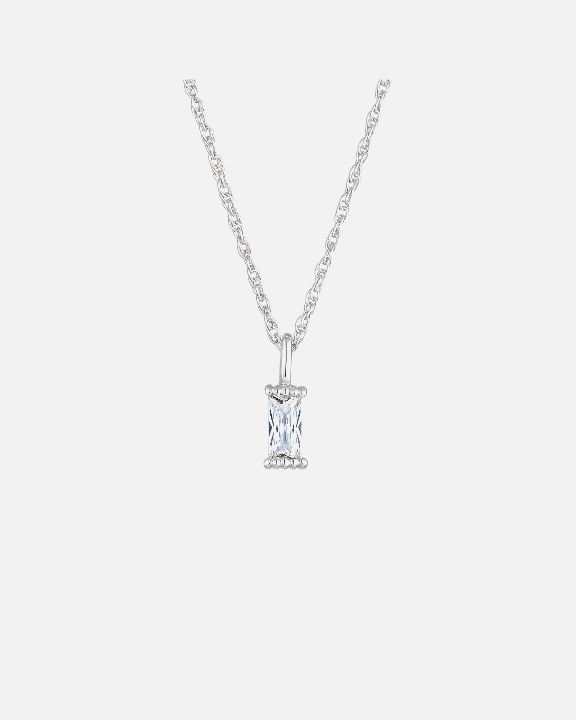 Collier pour Femme Elli Solitaire torsadé en Zirconium rectangle 925 Argent silberfarben