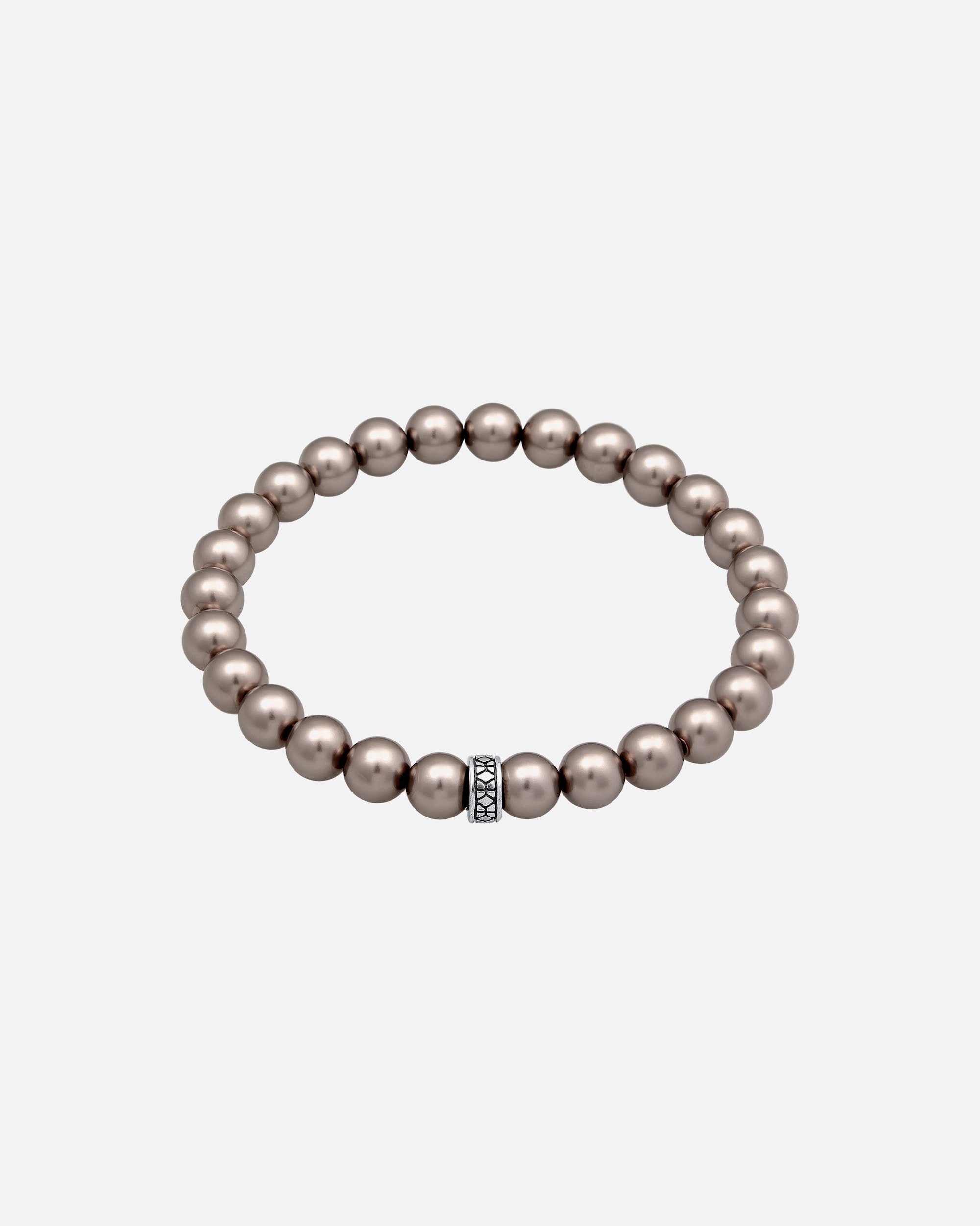 Bracelet pour Homme KUZZOI Hommes perles de verre gris perles élégantes en argent sterling 925 21