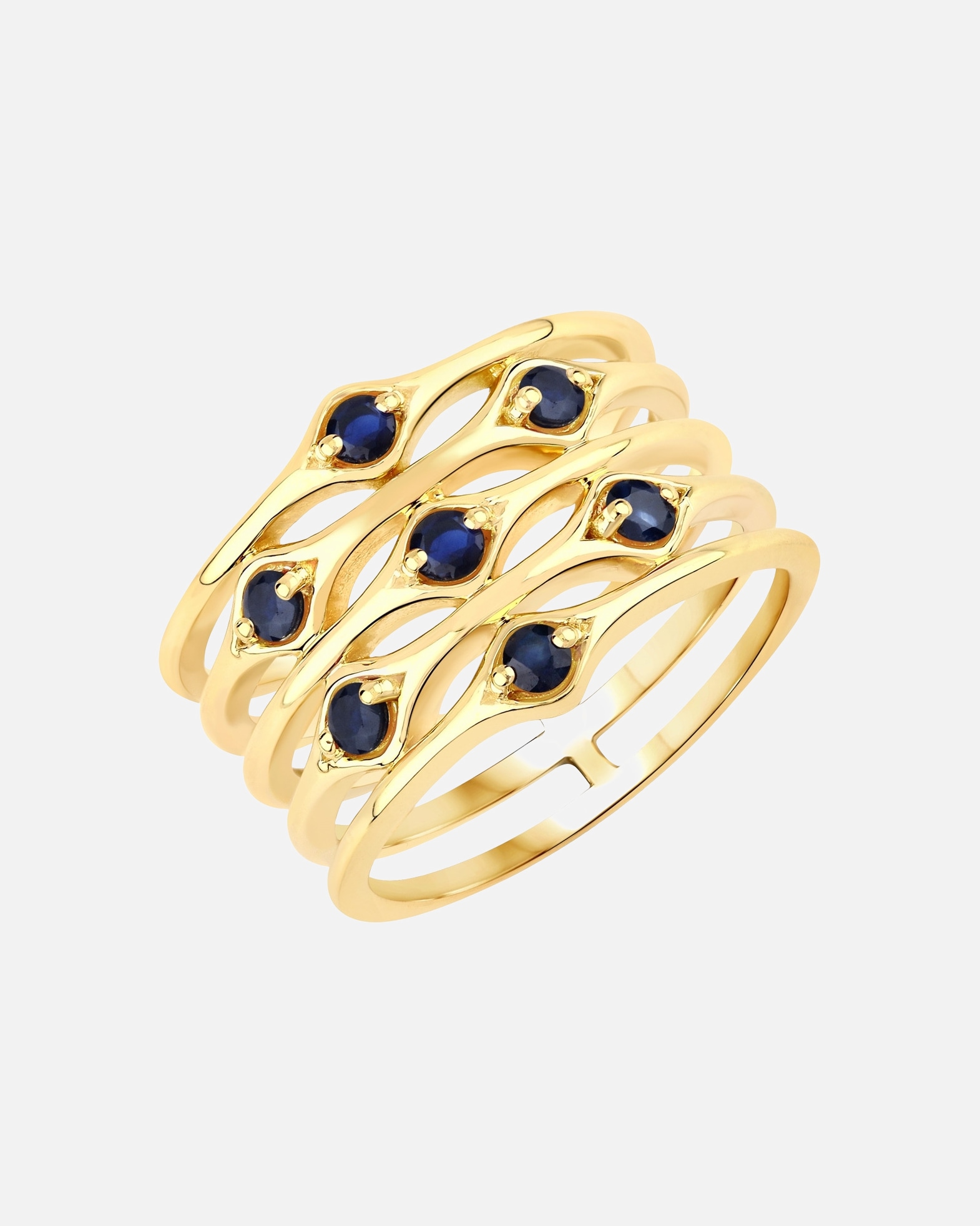 Bague pour Femme Rafaela Donata Bague Argent sterling Saphir en Or jaune 60
