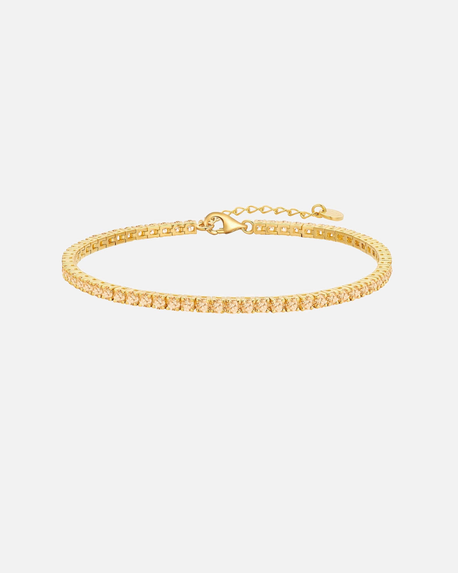 Bracelet pour Femme Glanzstücke München Bracelet en argent sterling en or jaune avec zirconium Longueur de base 17,0 + rallonge 3,0 cm