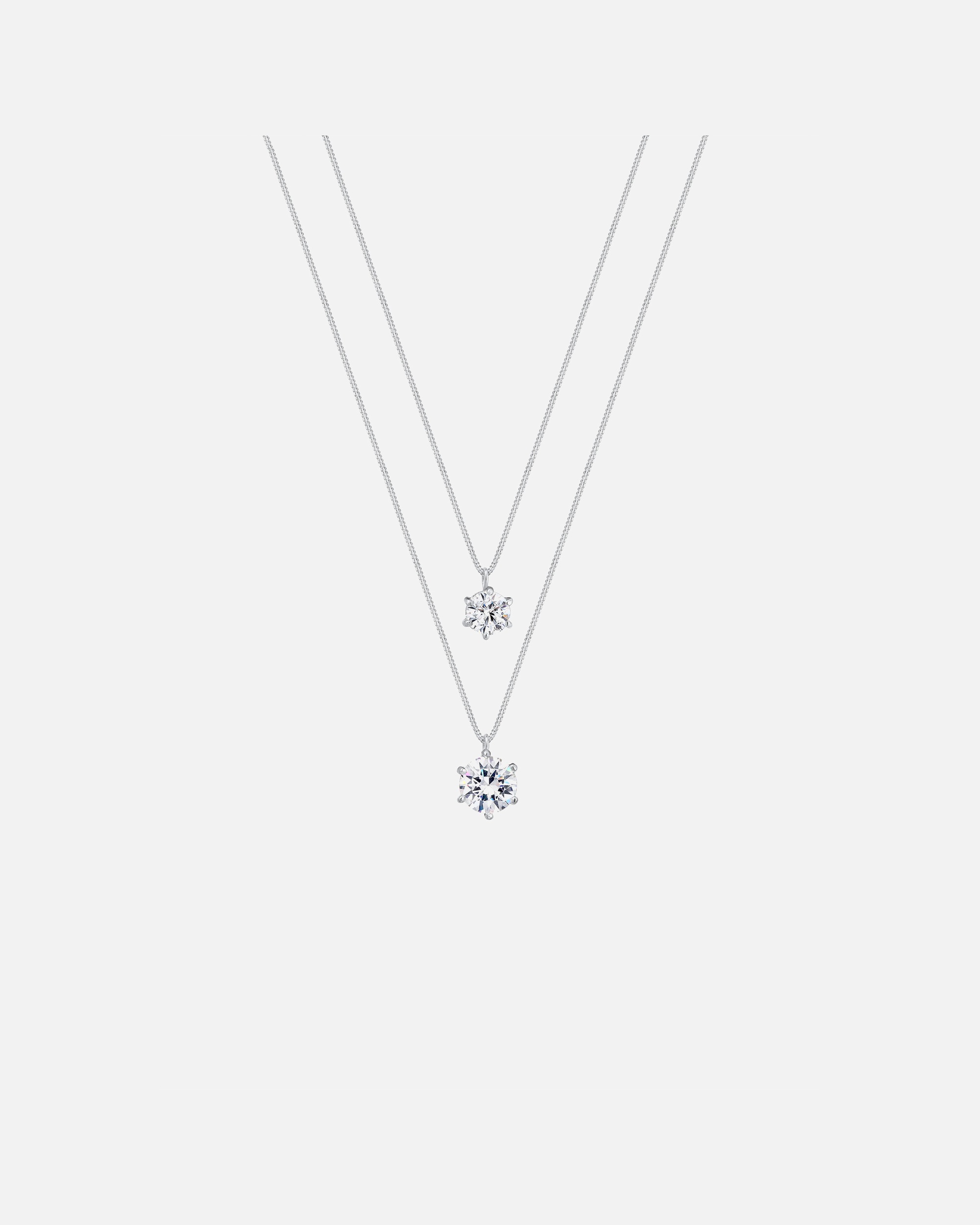 Collier pour Femme Elli Femmes Char Solitaire Basic Layer Look Tendance avec cristaux en argent sterling 925 silberfarben