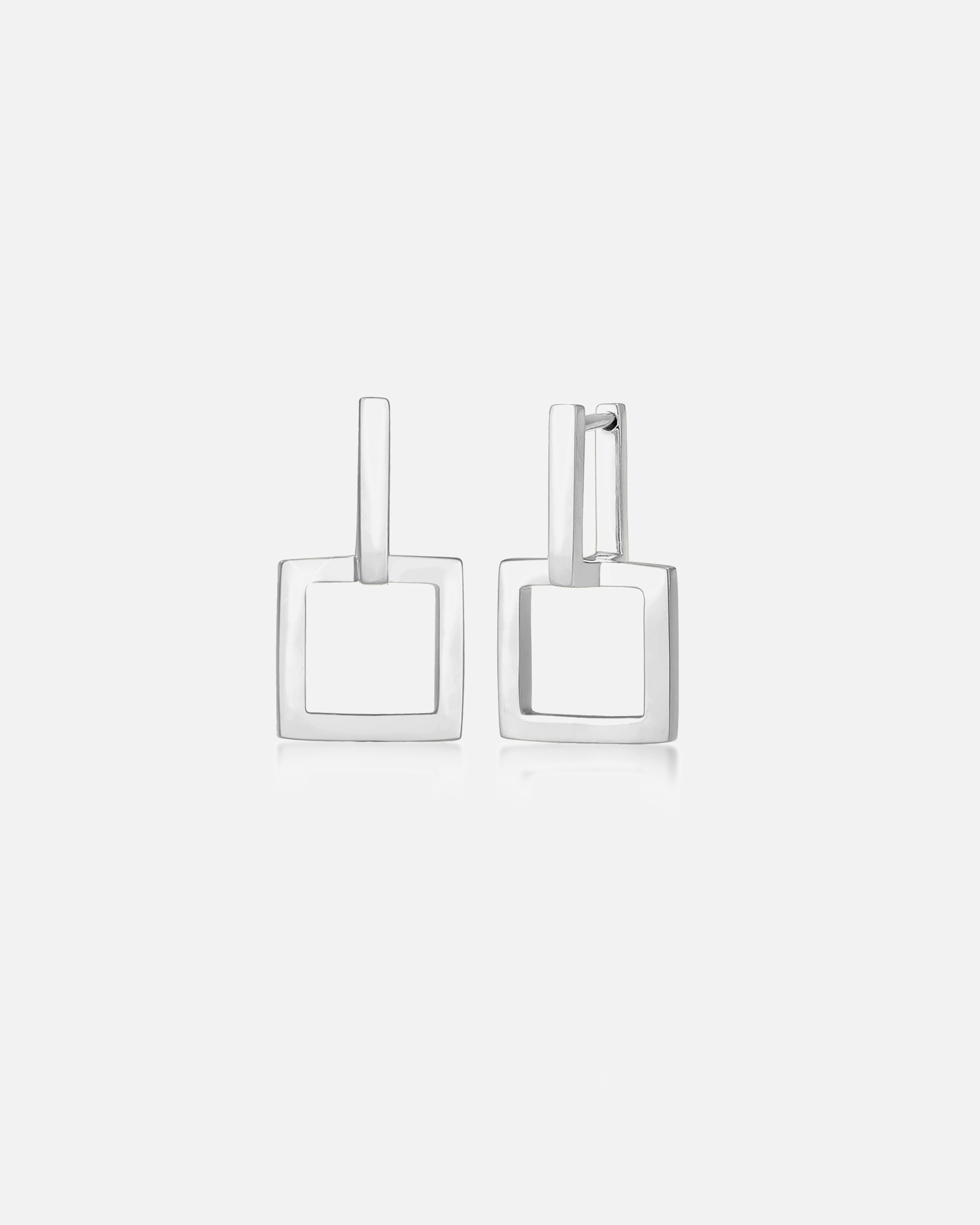 Boucles d'oreilles pour Femme Elli Créoles Carrée Géo Look Boucles d'Oreilles Femme - (925/1000) Argent silberfarben