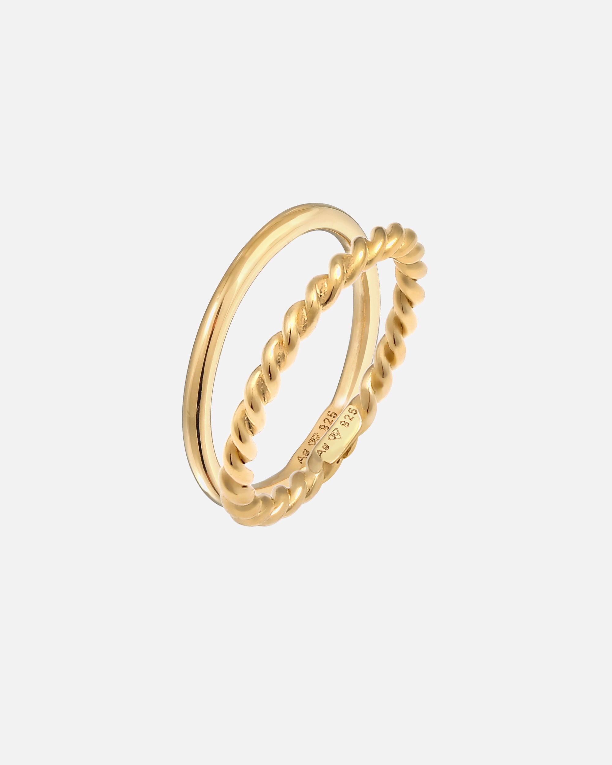 Bague pour Femme Elli Basic Twisted 2er Set 925 Silber 54