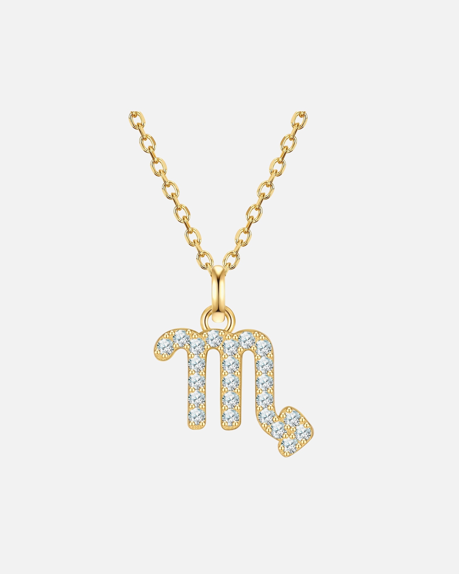 Collier pour Femme Glanzstücke München Collier Signe du Zodiaque Scorpion en argent sterling en or jaune avec zirconium 40,0 cm Basiskette + 5,0 cm Verlängerung