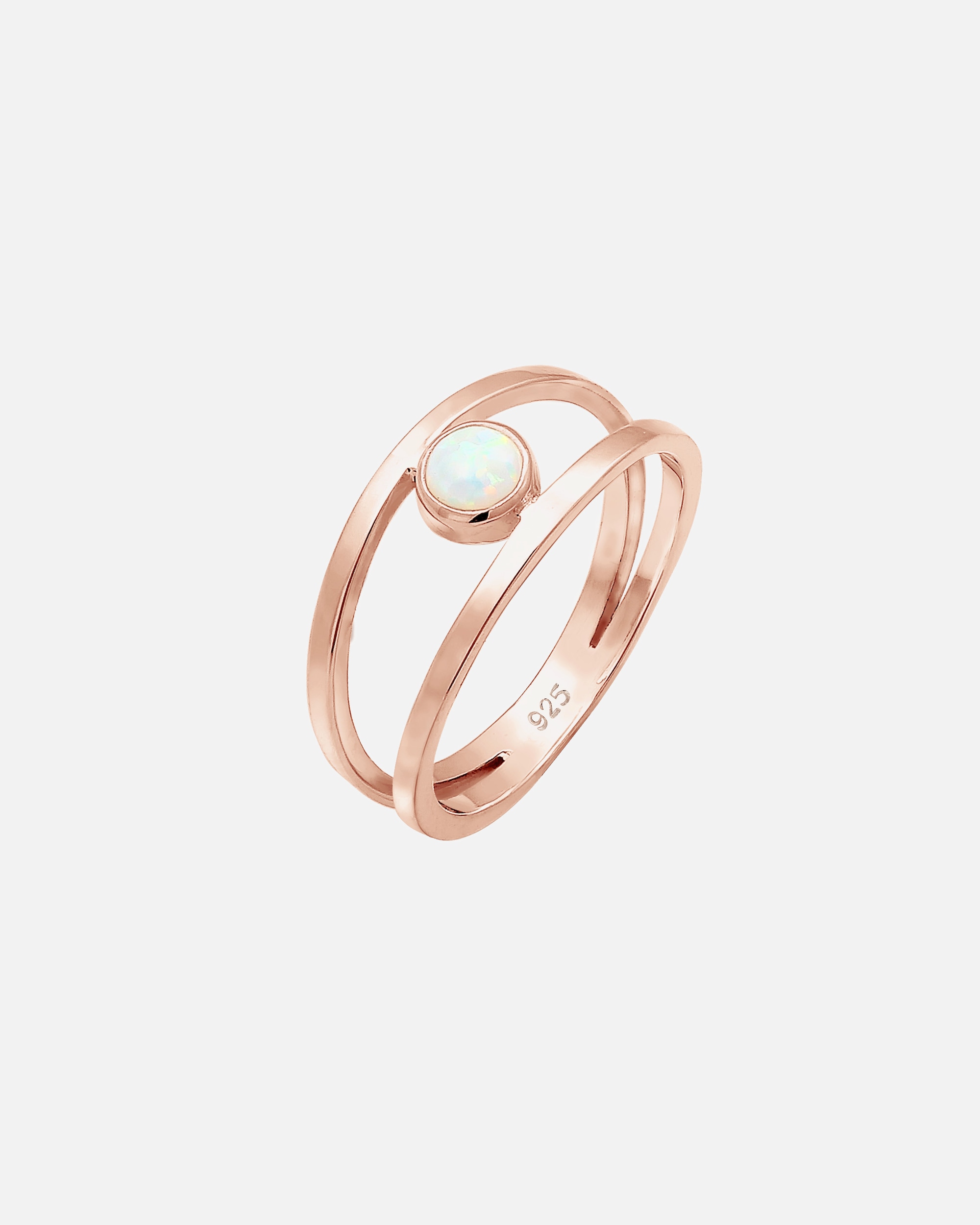 Bague pour Femme Elli Bague deux rangées opale synthétique Argent 925 56