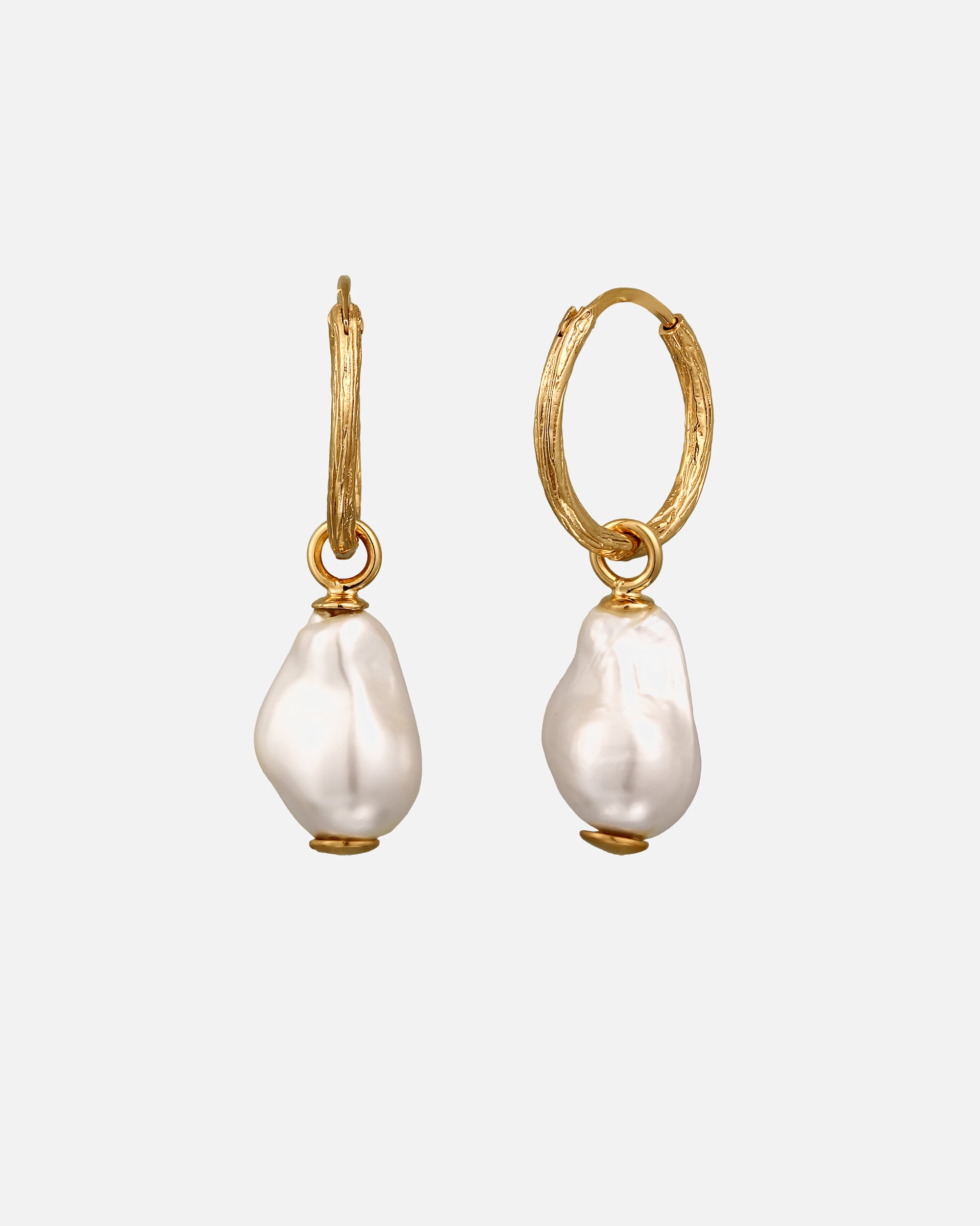Boucles d'oreilles pour Femme Elli Créole Perle Nacrée Blanche 925 Sterling Silver Gold-plated goldfarben