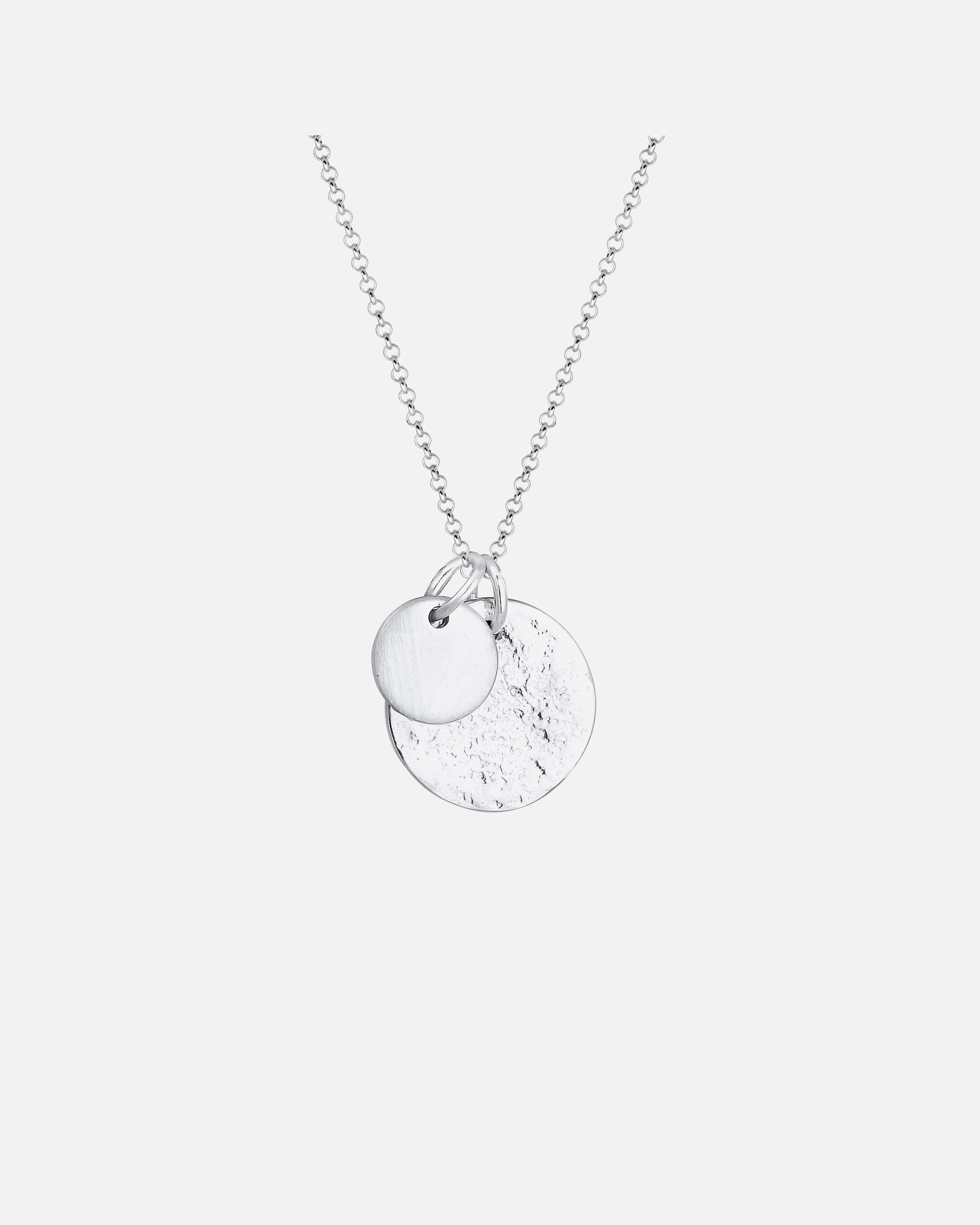 Collier pour Femme Elli plaquette monnaies look géo-organique 925 Argent 50