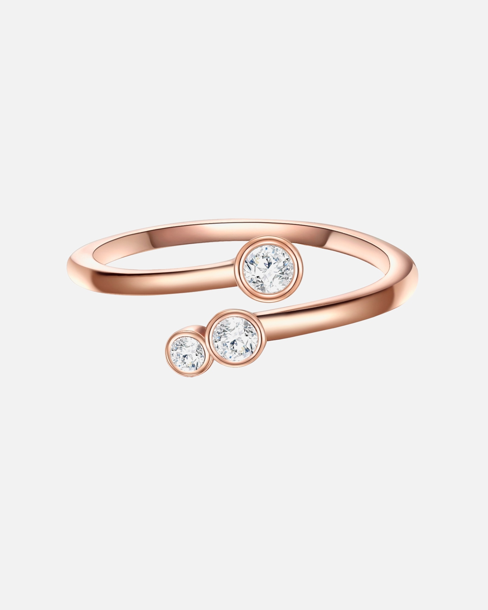 Bague pour Femme Glanzstücke München Bague en argent Argent sterling Oxyde de zirconium (CZ) en Or rose 50