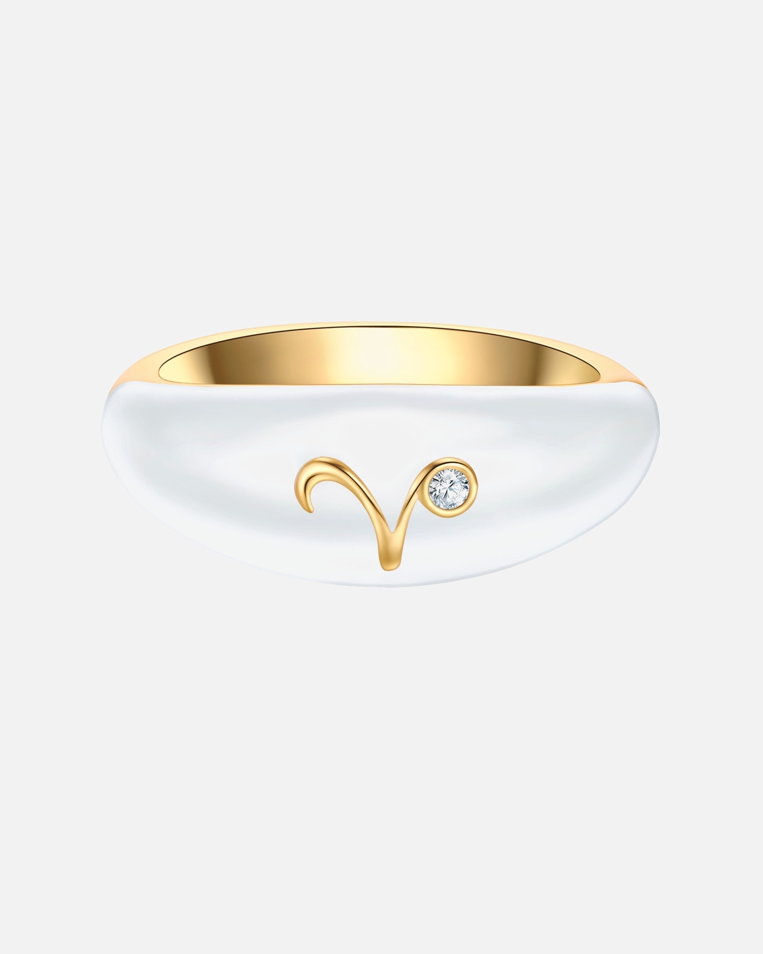 Bague pour Femme Glanzstücke München Bague Zodiaque Bélier en Argent sterling en Or jaune 48