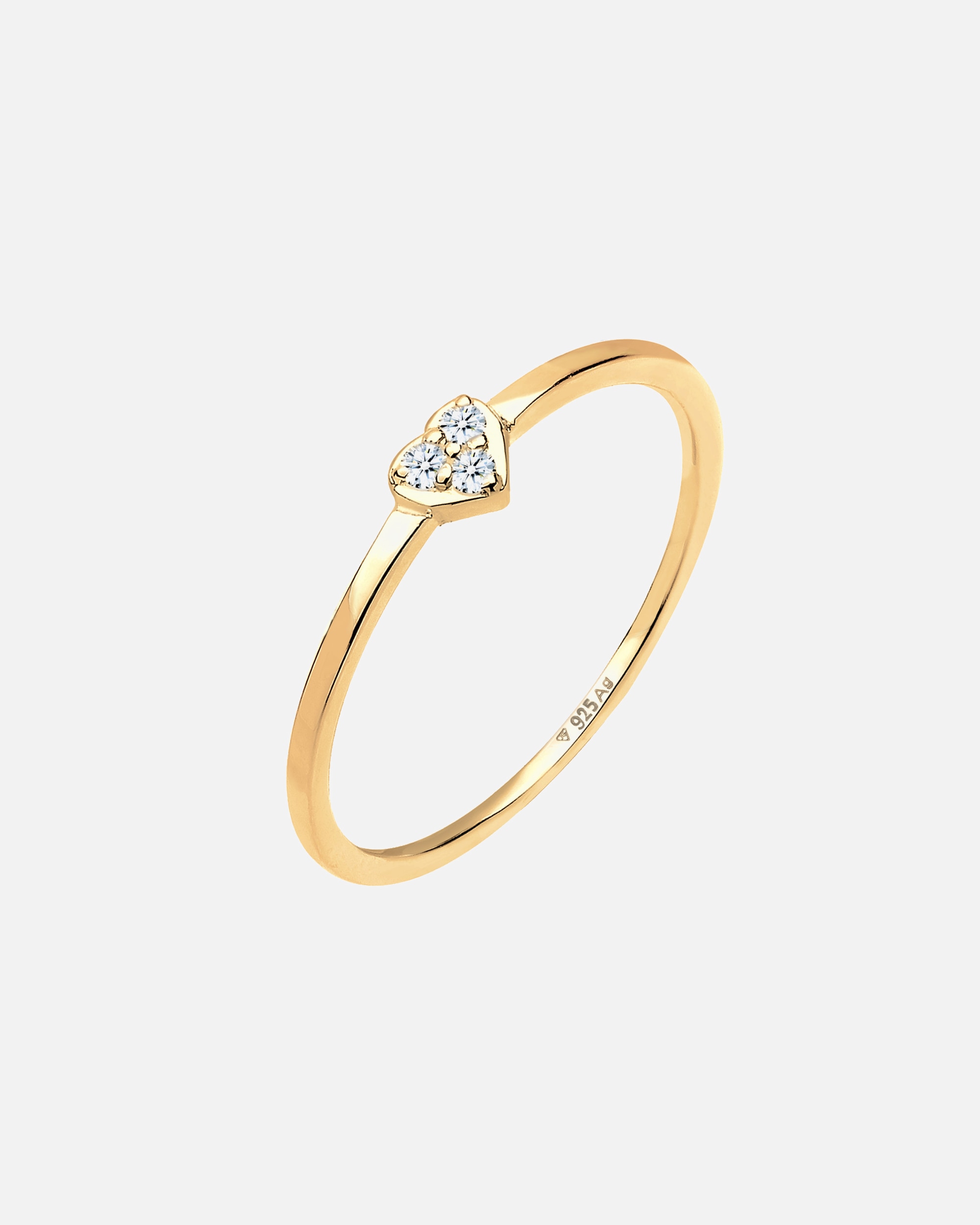 Bague pour Femme Elli DIAMONDS Symbole du cœur Diamant 0.04 ct. Argent 925 52