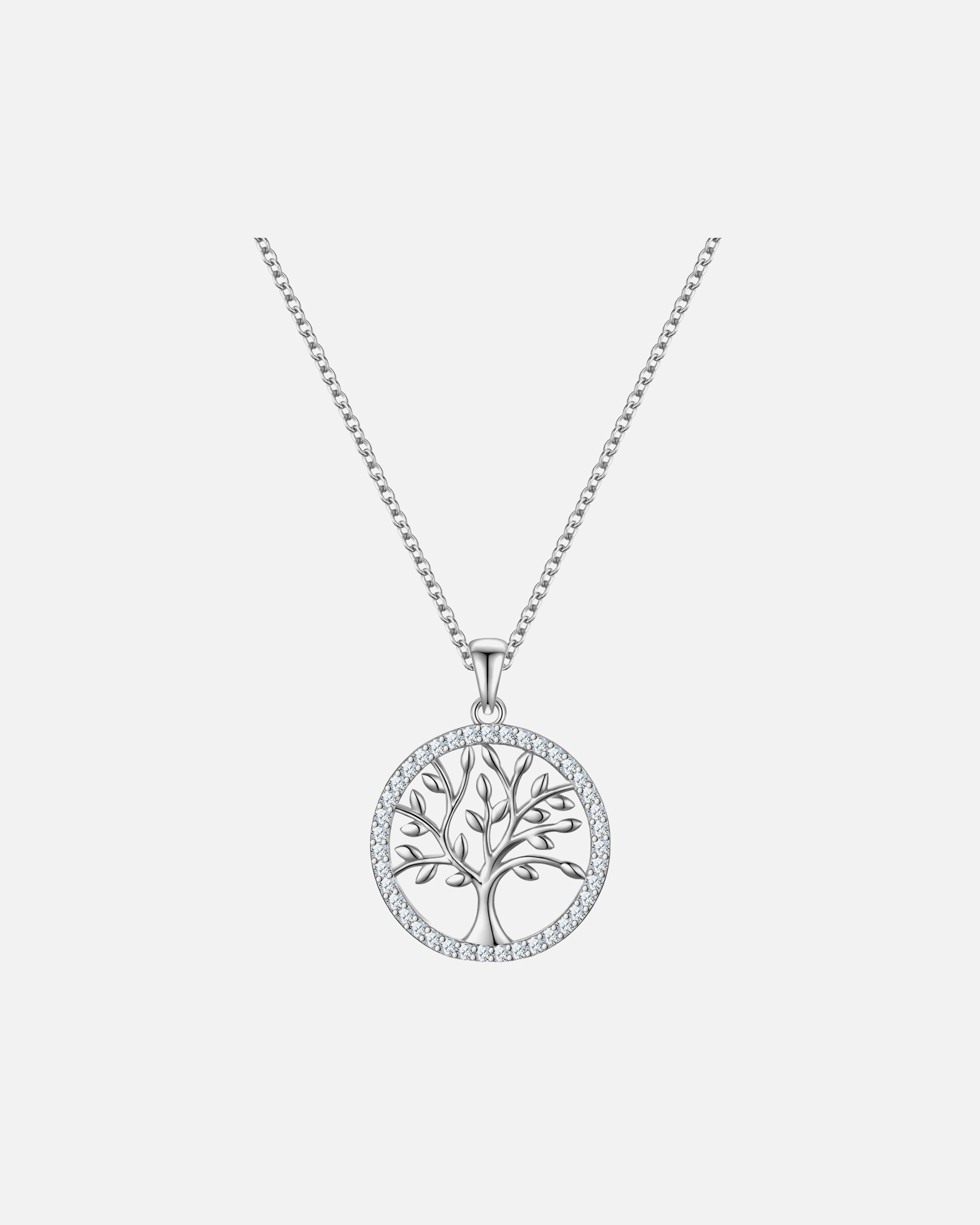 Collier pour Femme Chaîne Arbre de vie en Argent sterling en Argent Chaîne de base 42,0 + rallonge de 5,0 cm