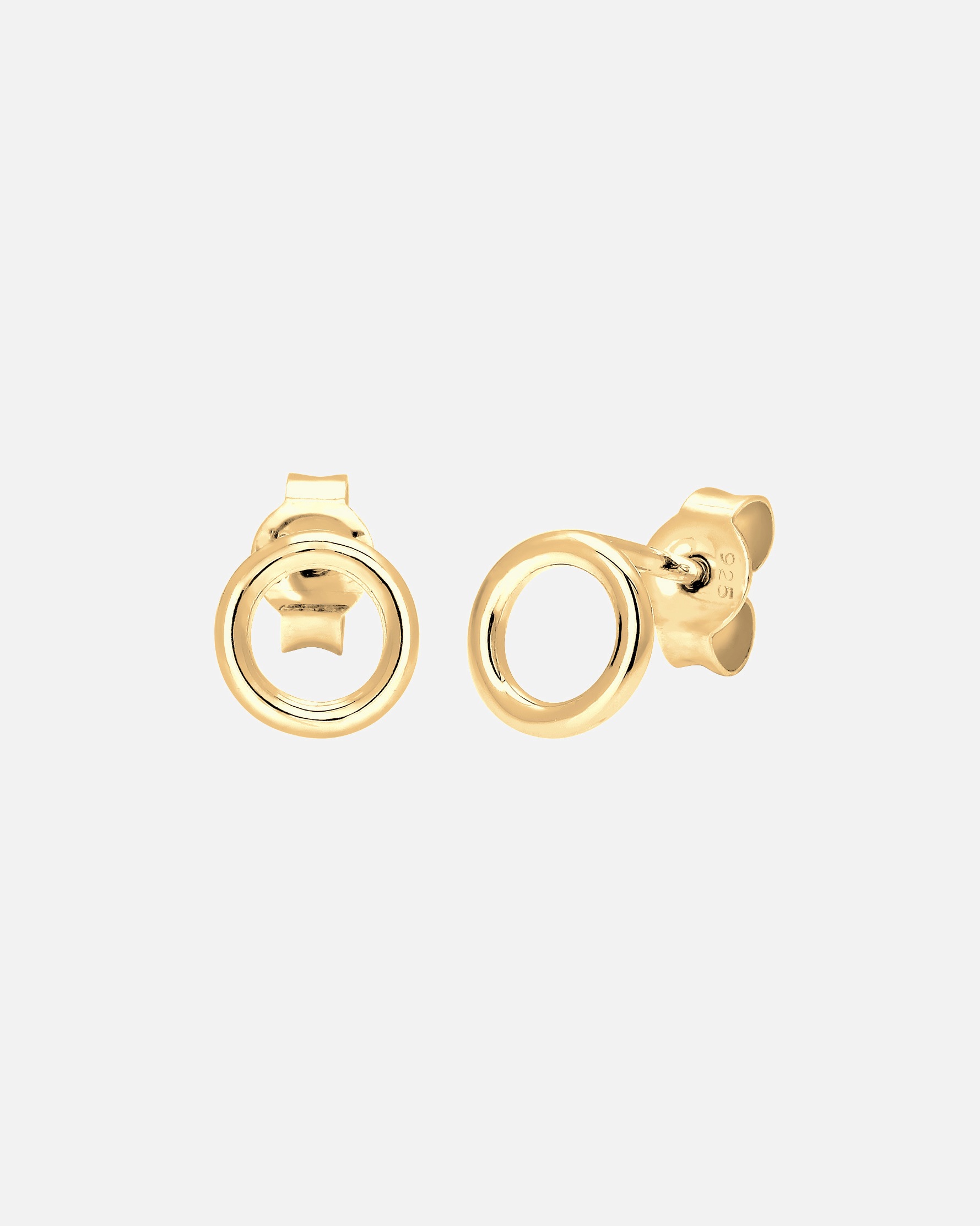 Boucles d'oreilles pour Femme Elli Basic Cercle Géo Minimaliste Filigrane Argent 925 goldfarben