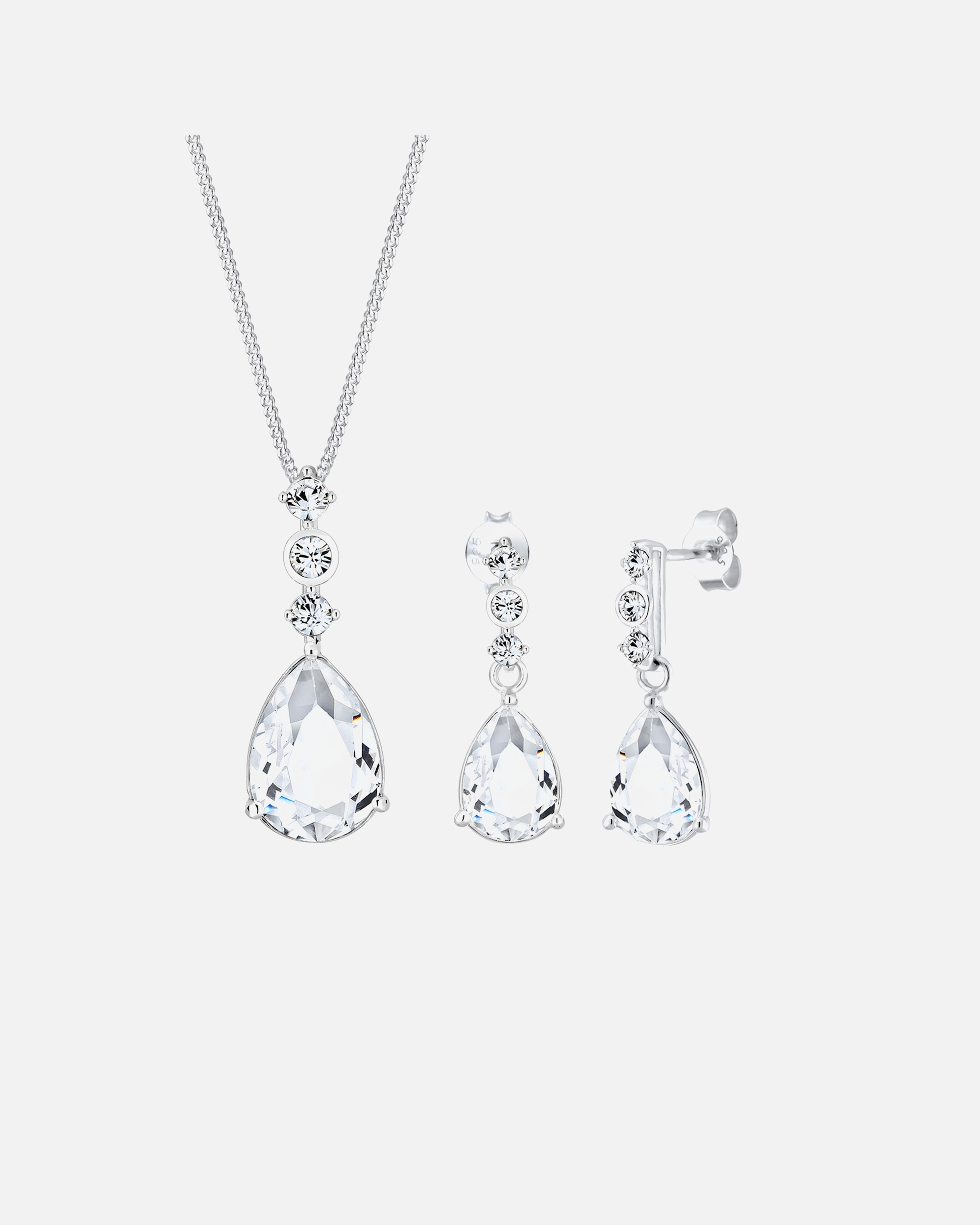 Bijoux pour Femme Elli PREMIUM Goutte géo Cristaux Argent 925 silberfarben