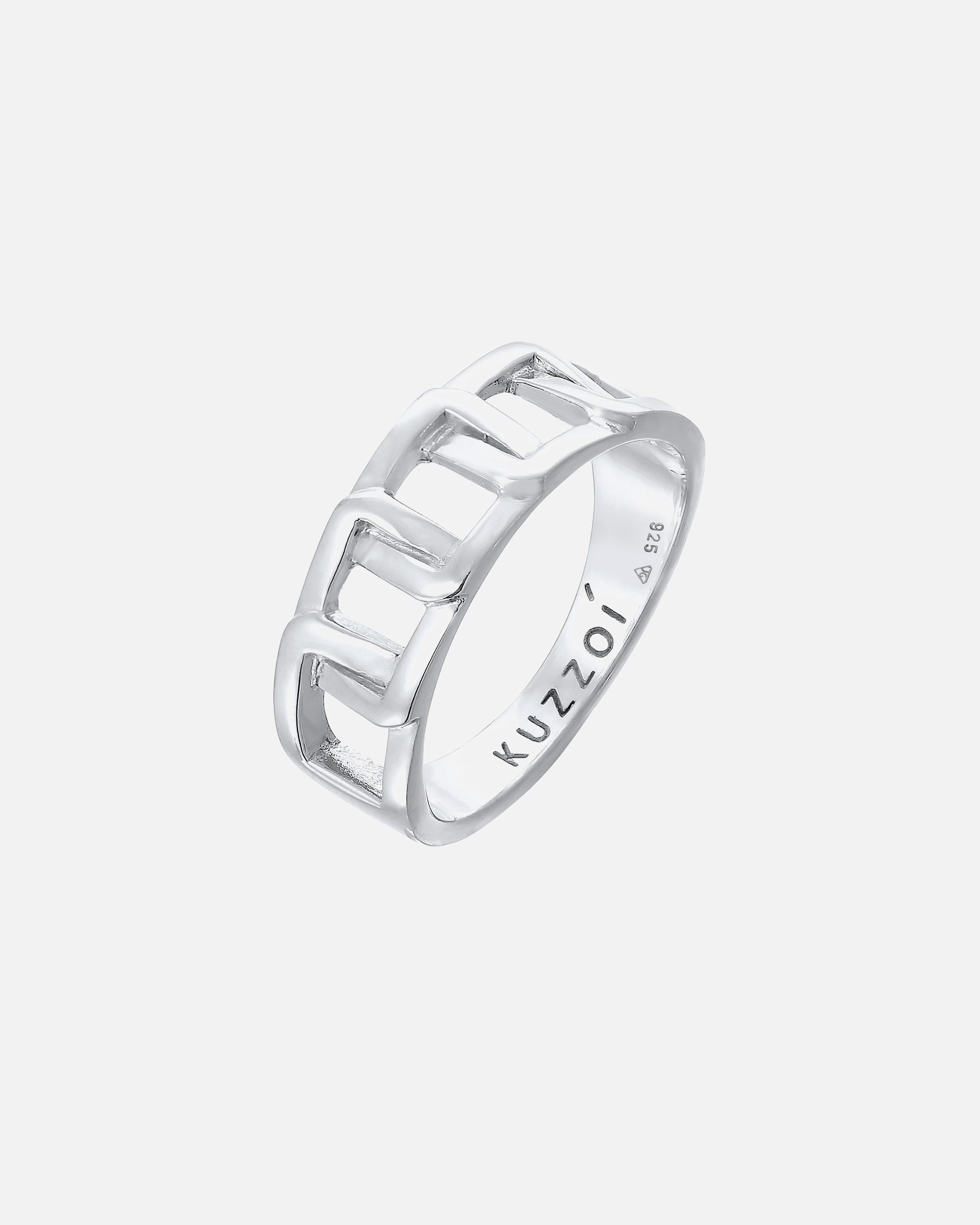 Bague pour Homme KUZZOI Herren Chunky Chain Glieder Look 925 Silber 64