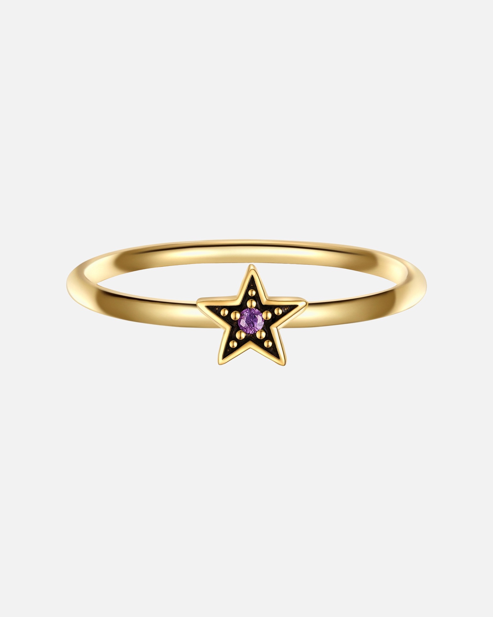 Bague pour Femme Glanzstücke München Bague Étoilé en Argent sterling en Or jaune 60