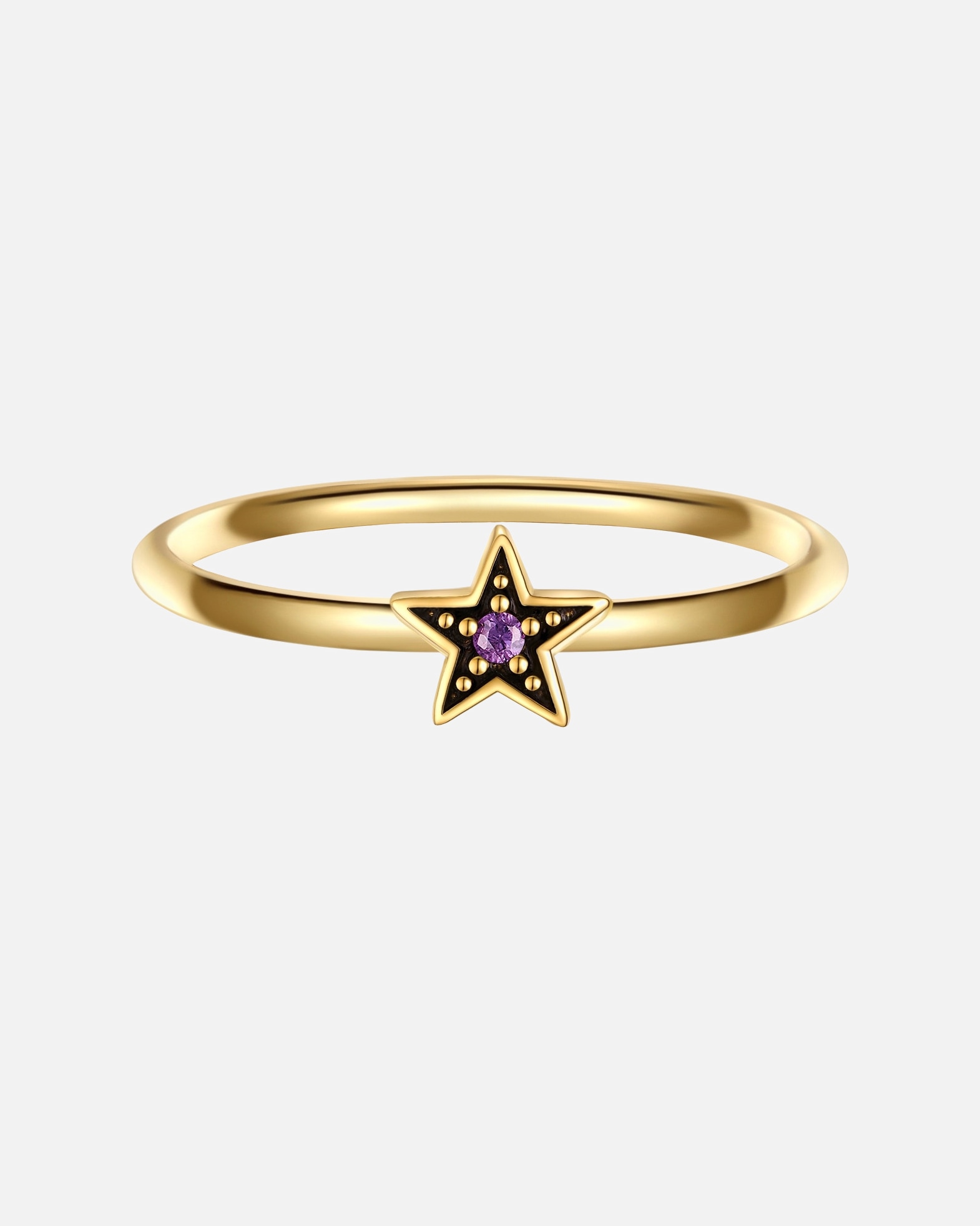Bague pour Femme Glanzstücke München Bague Étoilé en Argent sterling en Or jaune 54