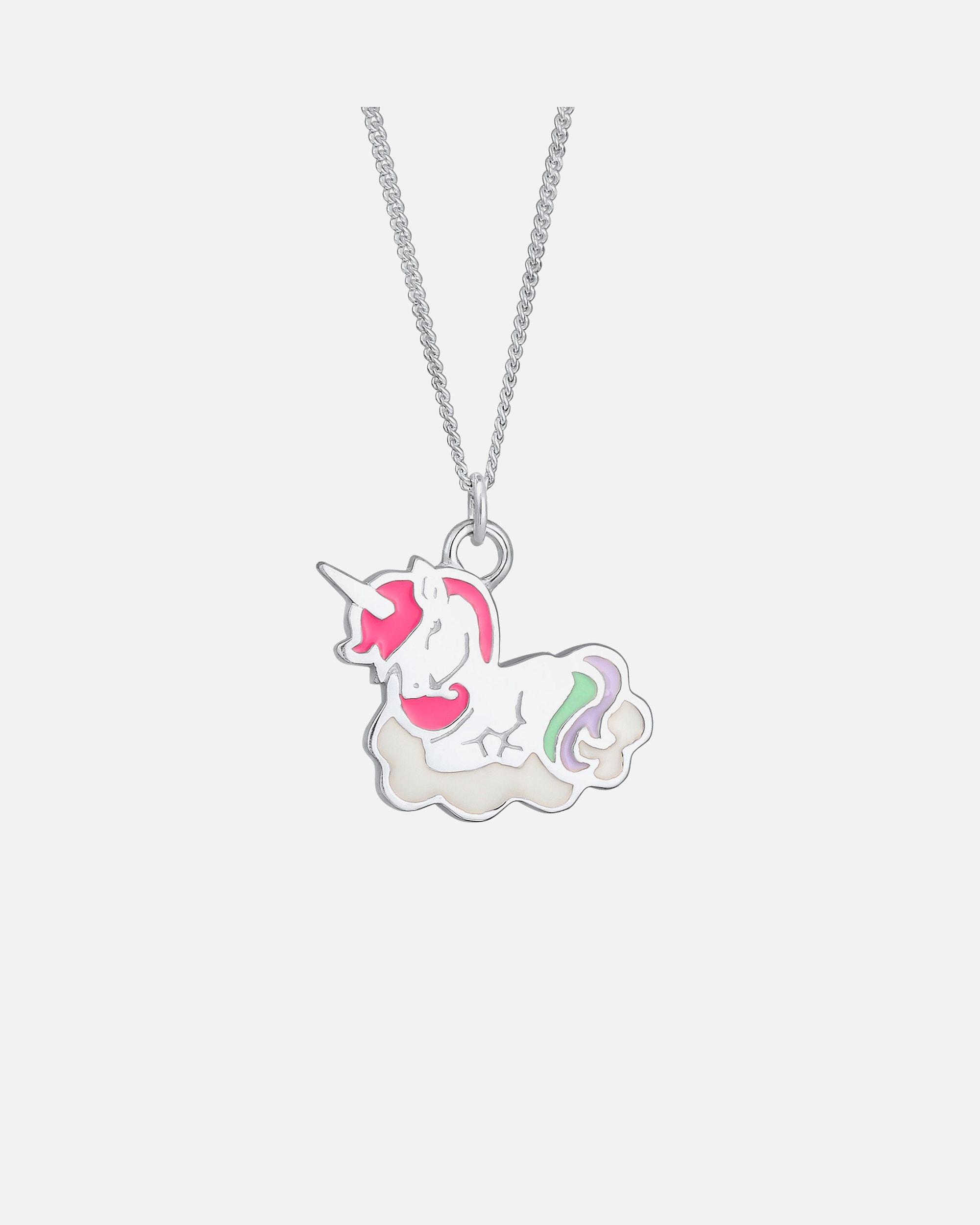 Collier pour Femme Elli Kinder Einhorn Wolke Emaille 925 Silber 36