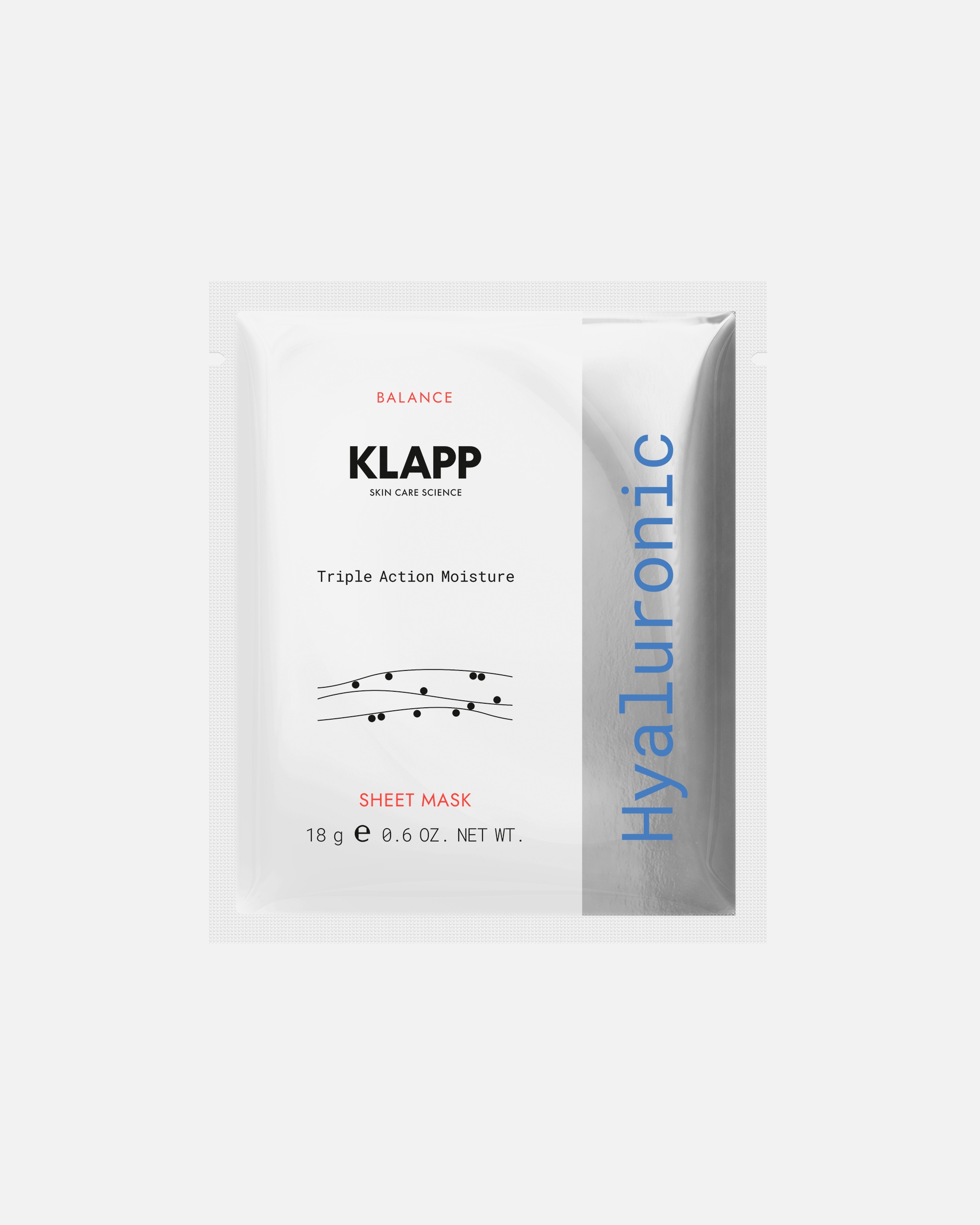 Masque tissu pour Unisexe Klapp Triple Action Moisture Sheet Mask 1 Pce