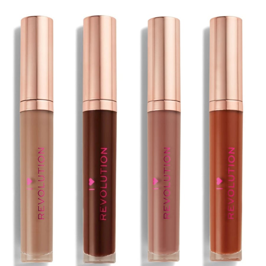 Makeup Revolution - Lot de 4 Gloss I Heart Chocolate - Honeycomb/ Mocha/ Mint Chocolate/ Chocolate Fudge 4 pieces unisex