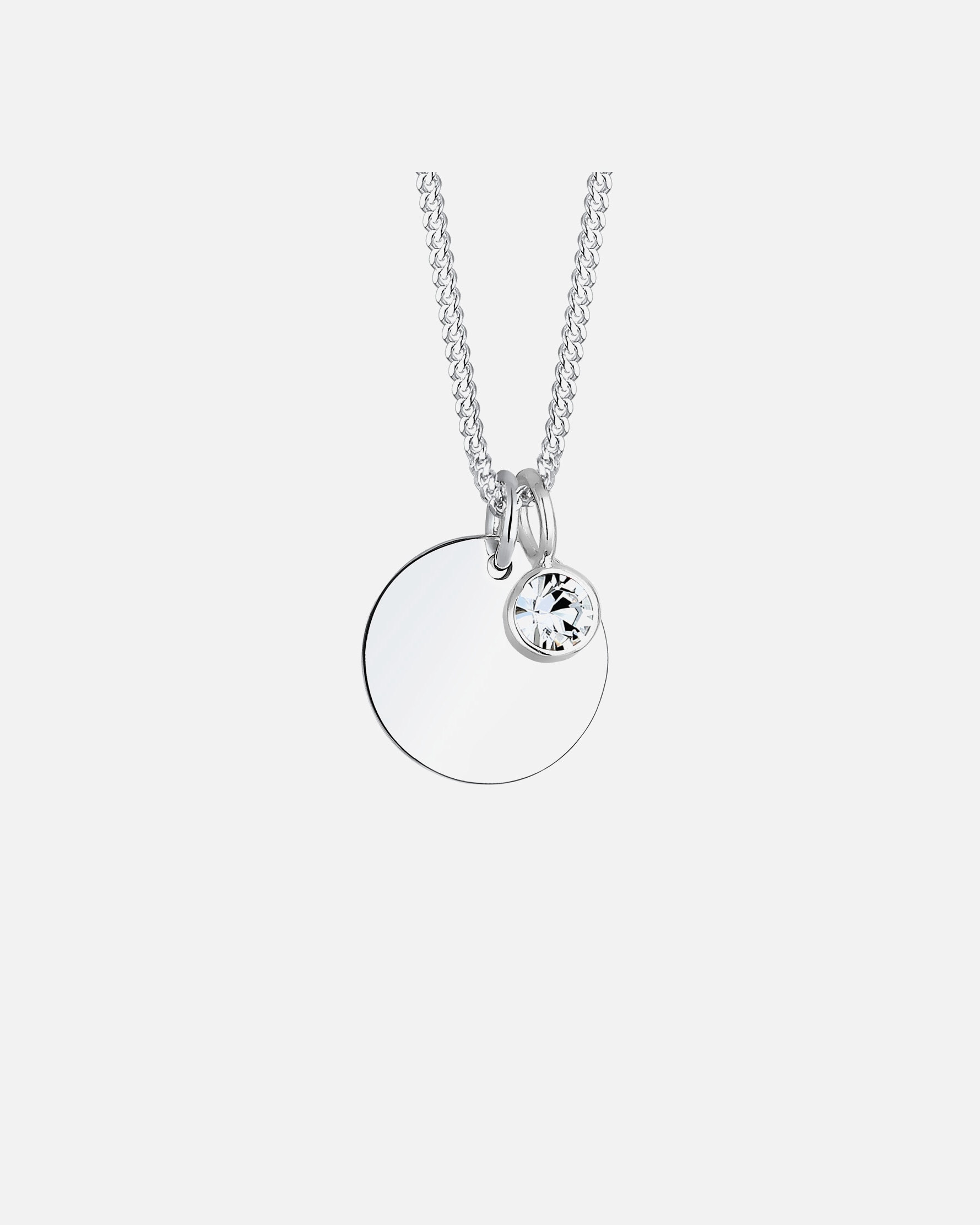 Collier pour Femme Elli Femmes Pendentif Plaquette Pierre de Naissance Avril avec Cristal en Argent Sterling 925 Blanc