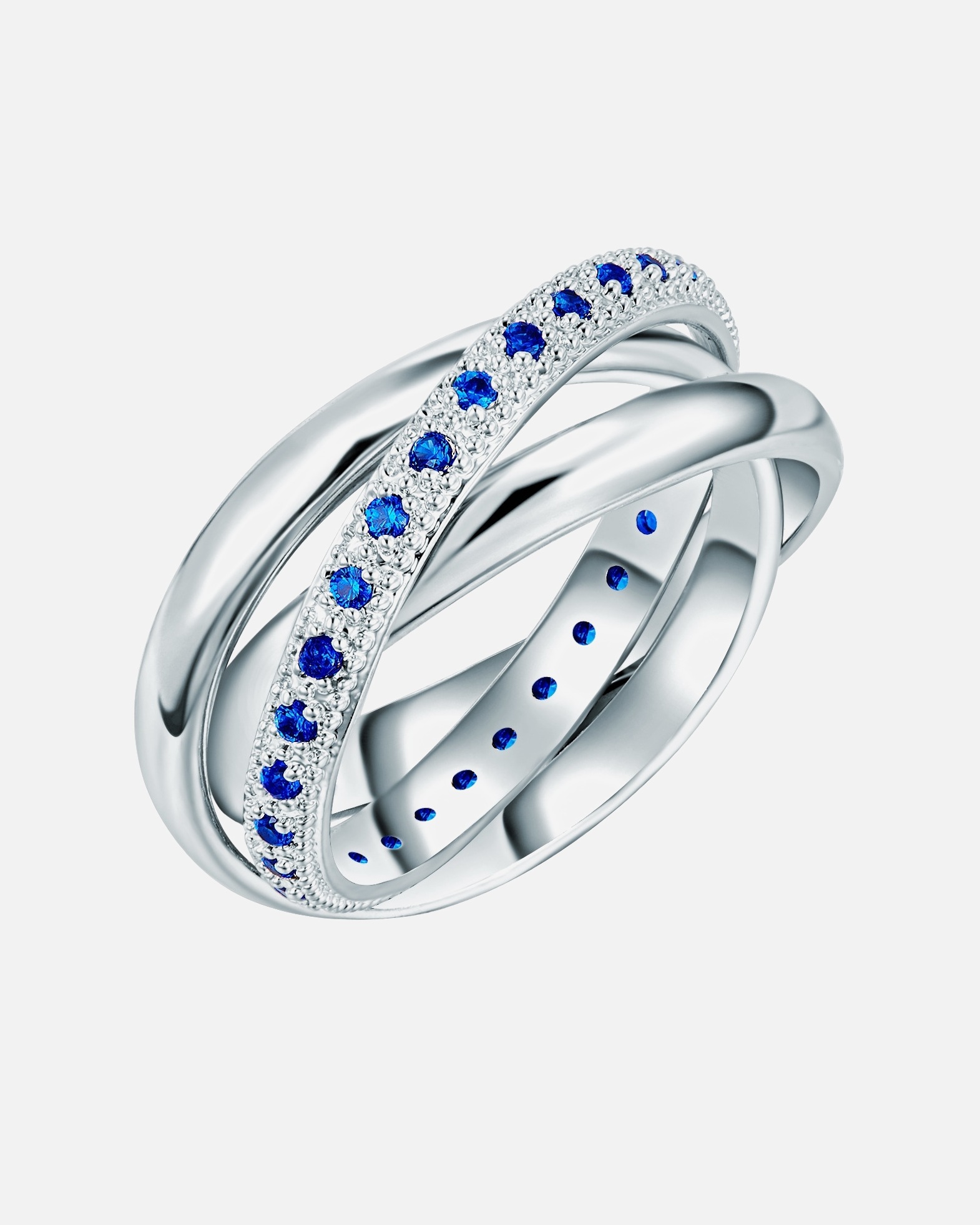 Bague pour Femme Lulu & Jane Bague tendance Laiton Oxyde de zirconium (CZ) en Argent 52