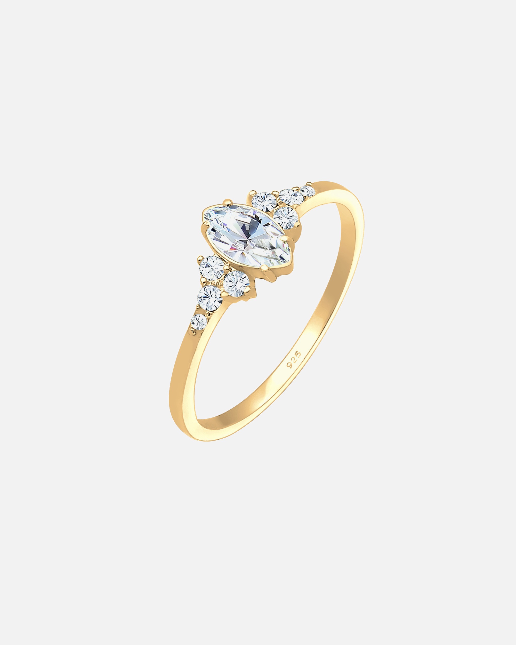 Bague pour Femme Elli Cristaux de marquise Valentin 925 Argent 54
