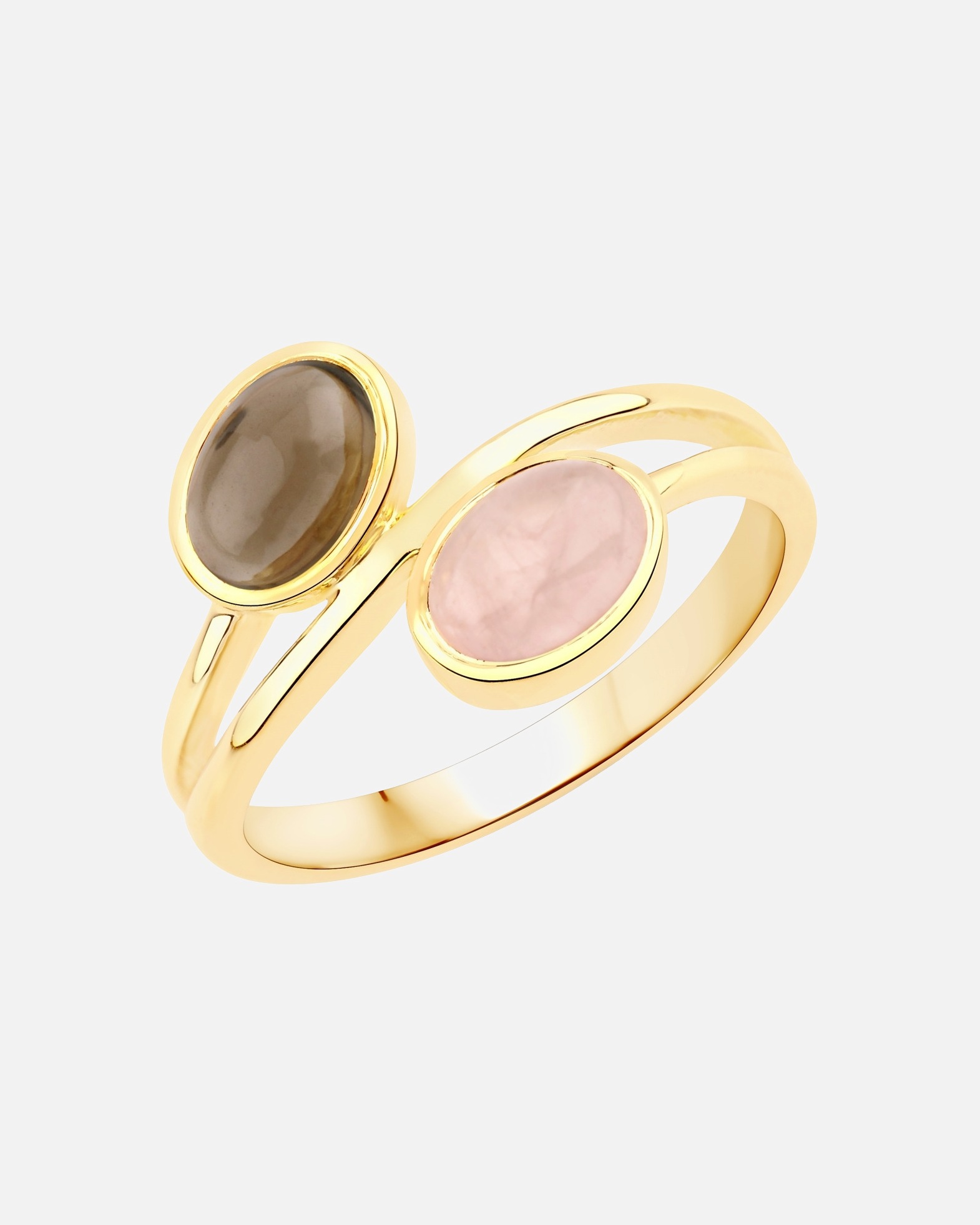 Bague pour Femme Rafaela Donata Bague Argent sterling Quartz rose en Or jaune 58