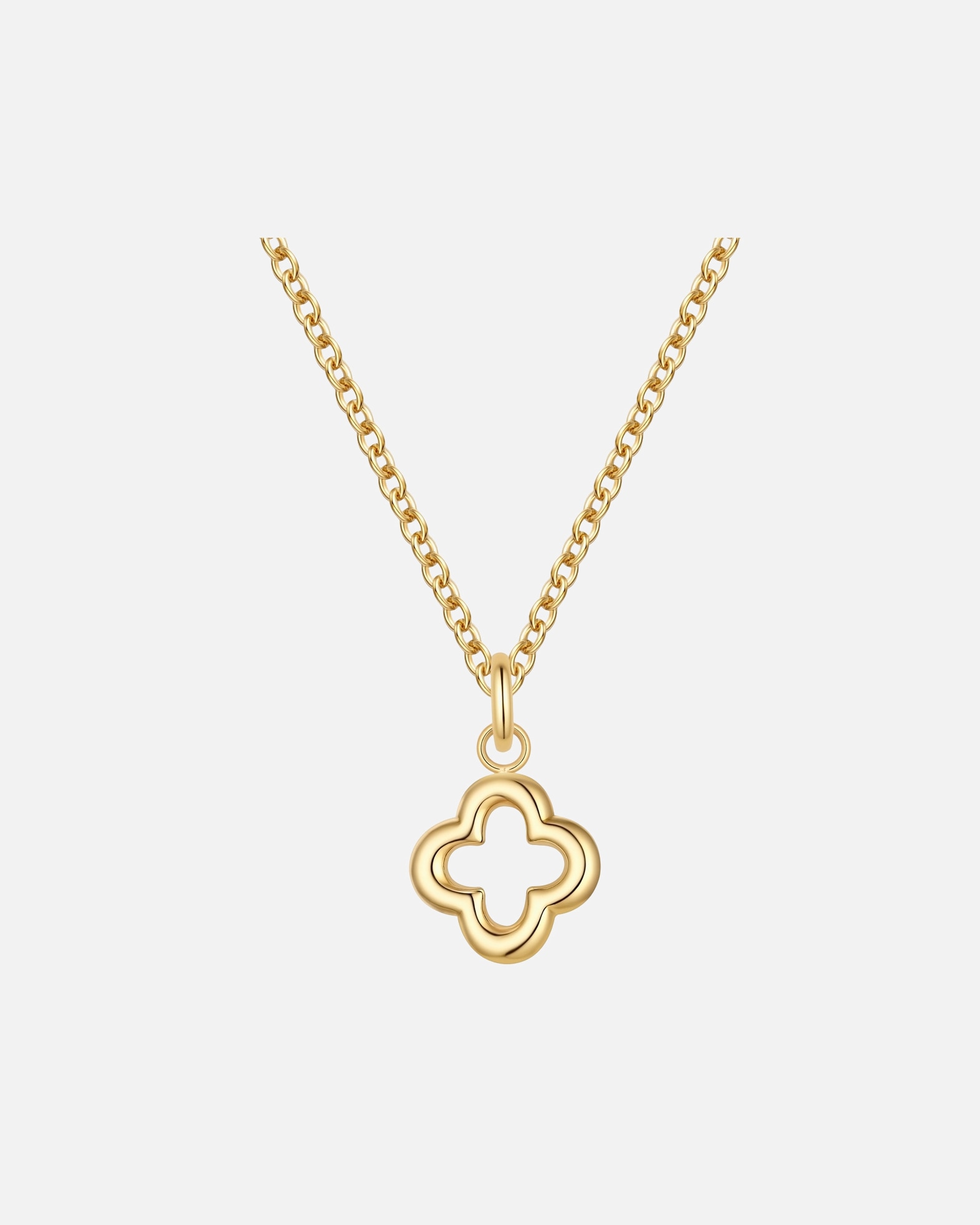 Collier pour Femme Glanzstücke München Collier Trèfle en acier inoxydable en or jaune 40,0 cm Basiskette + 5,0 cm Verlängerung