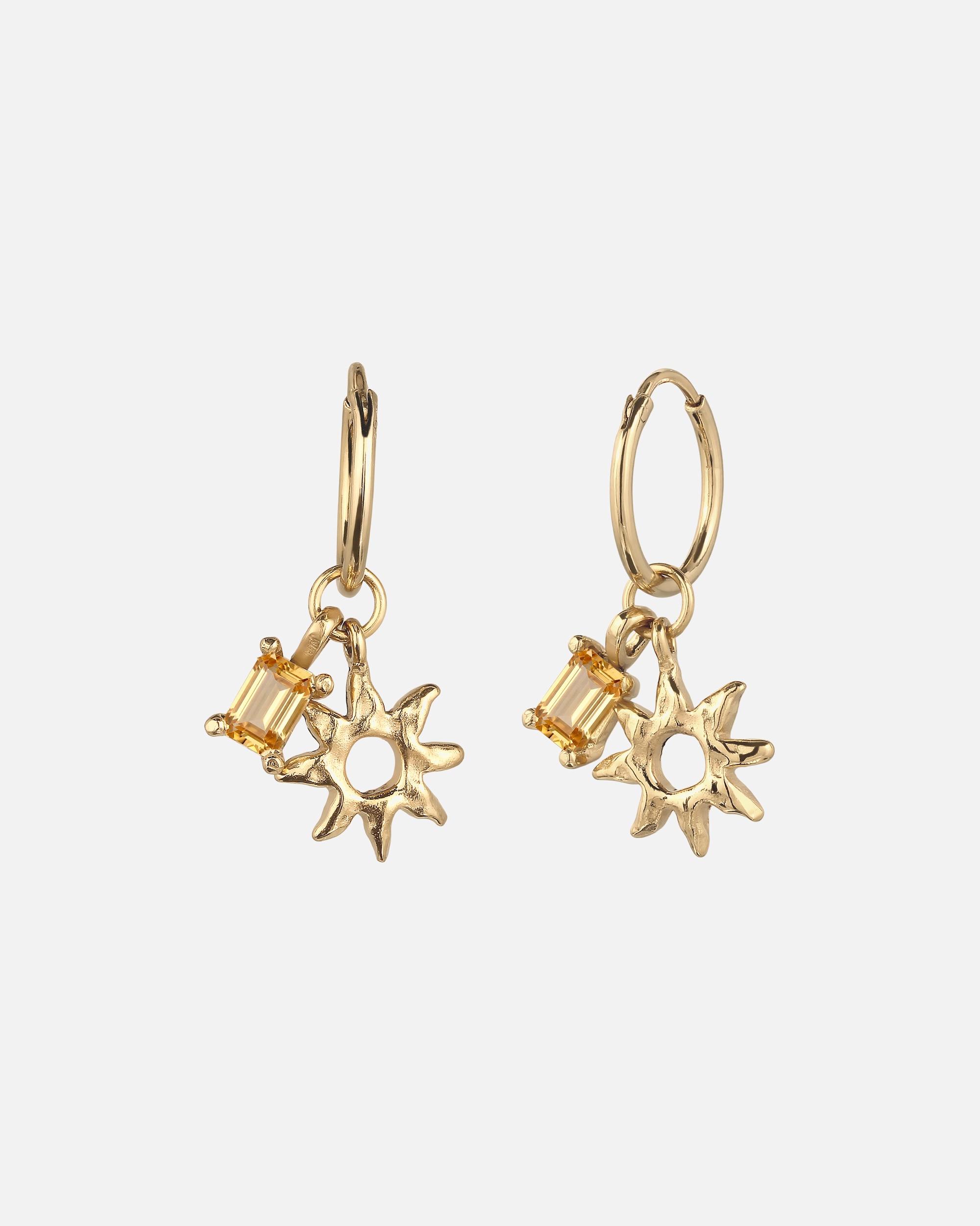 Boucles d'oreilles pour Femme Elli Créole Soleil Citrine Jaune 925 Sterling Silver goldfarben