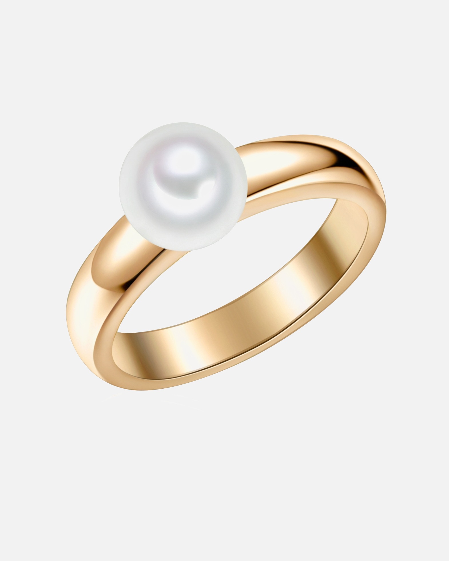 Bague pour Femme Bague Argent sterling Perle de culture d'eau douce en Or jaune 62