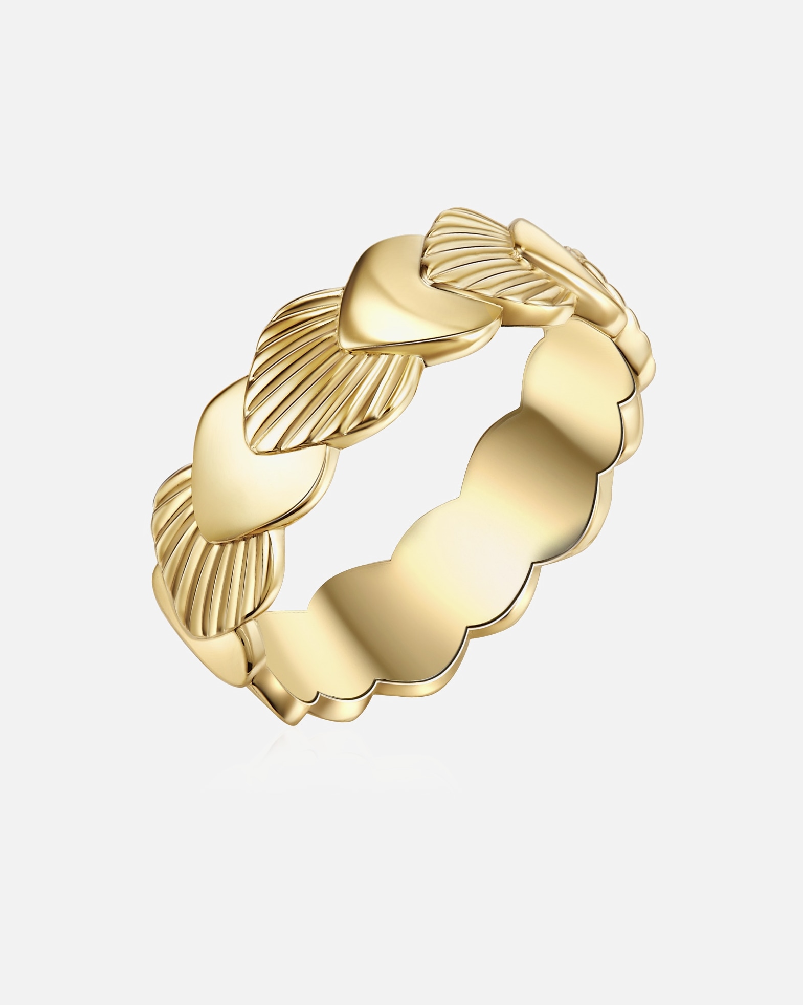 Bague pour Femme Lulu & Jane Bague Coquillage en Laiton en Or jaune 56