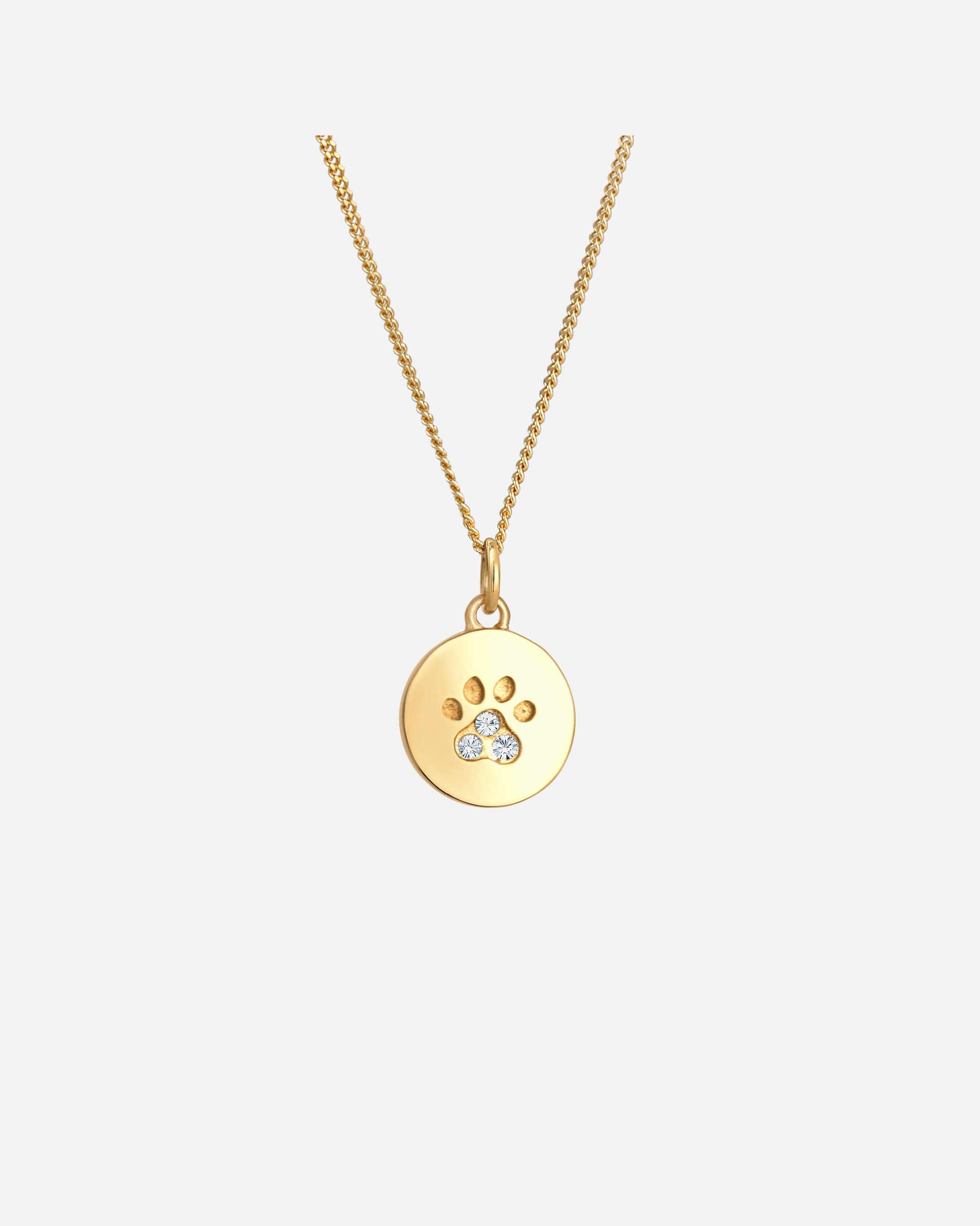 Collier pour Femme Elli Patte chien chat Cristaux Argent 925 goldfarben