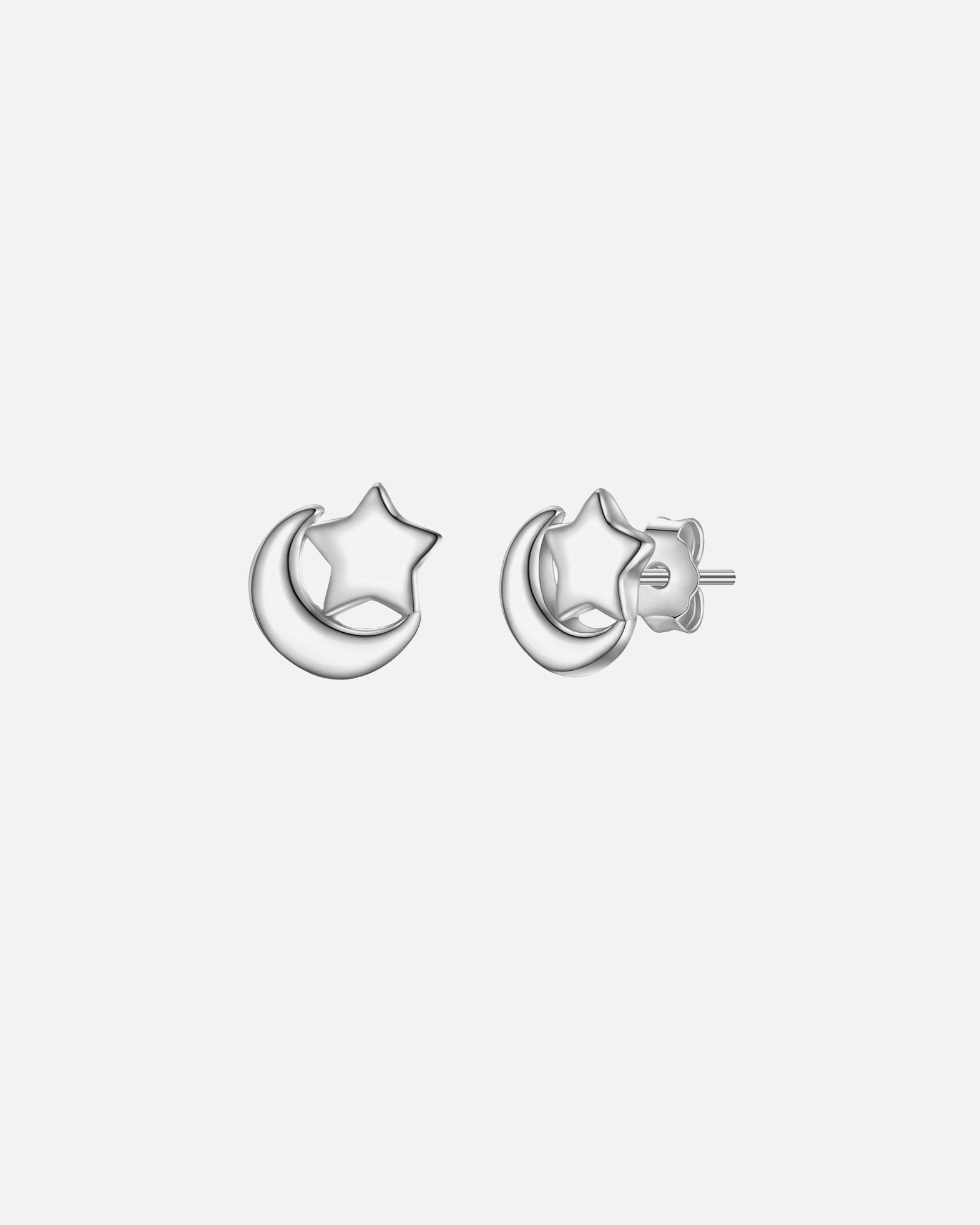 Boucles d'oreilles pour Femme Glanzstücke München Boucles d'oreilles lune/étoile en argent sterling en argent 7,2 mm