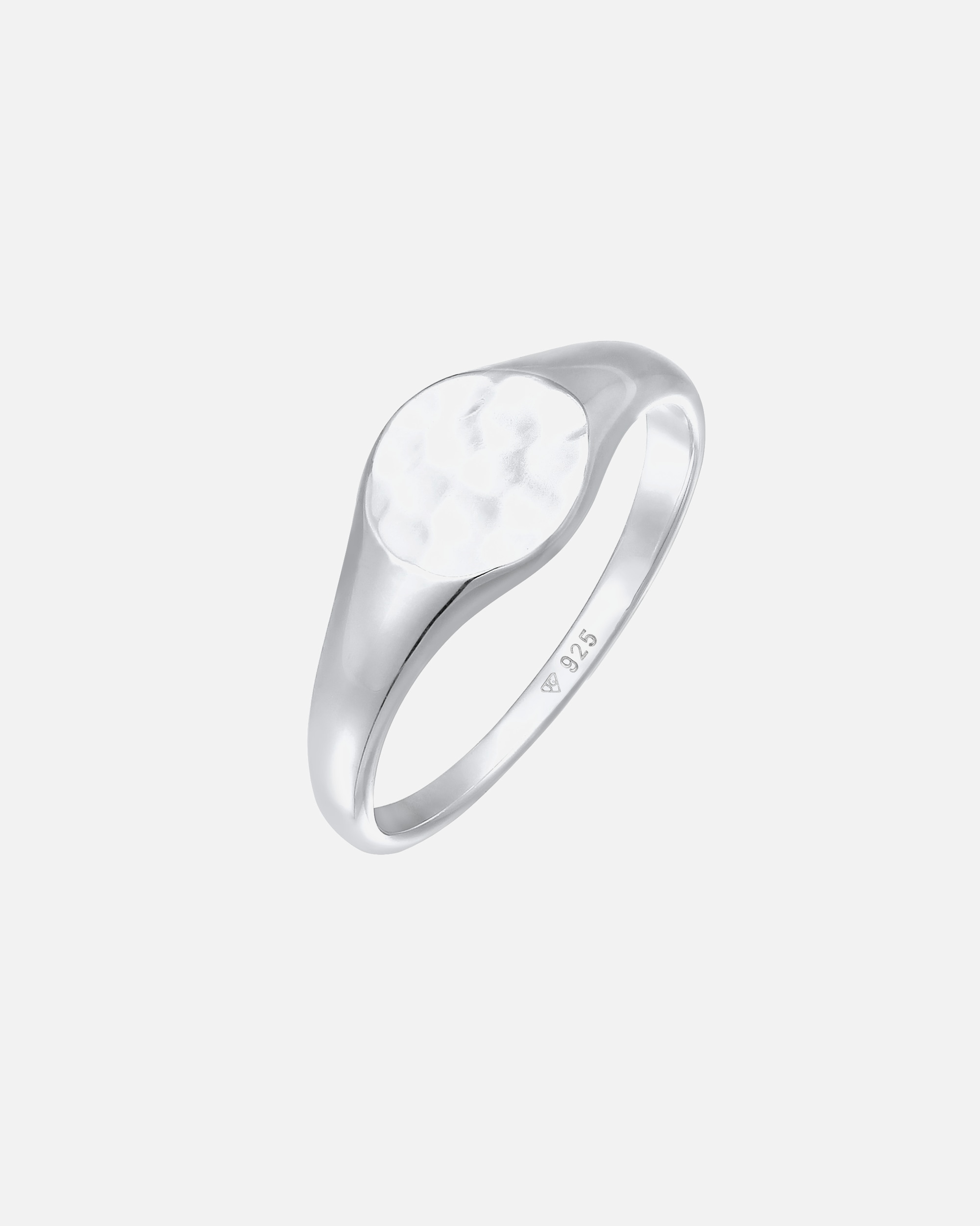 Bague pour Femme Elli Bague Sceau Royal martelé tendance 925 Argent 52