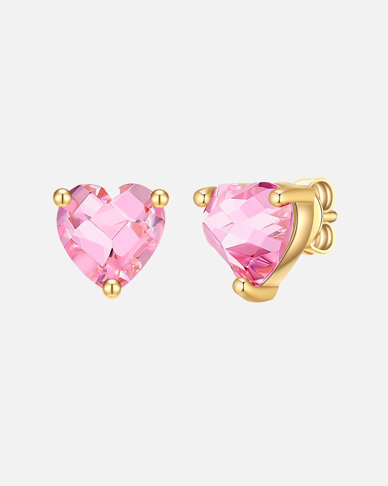 Boucles d'oreilles pour Femme Rafaela Donata Boucles d´oreilles Coeur en Argent sterling en Or jaune 8,8 mm
