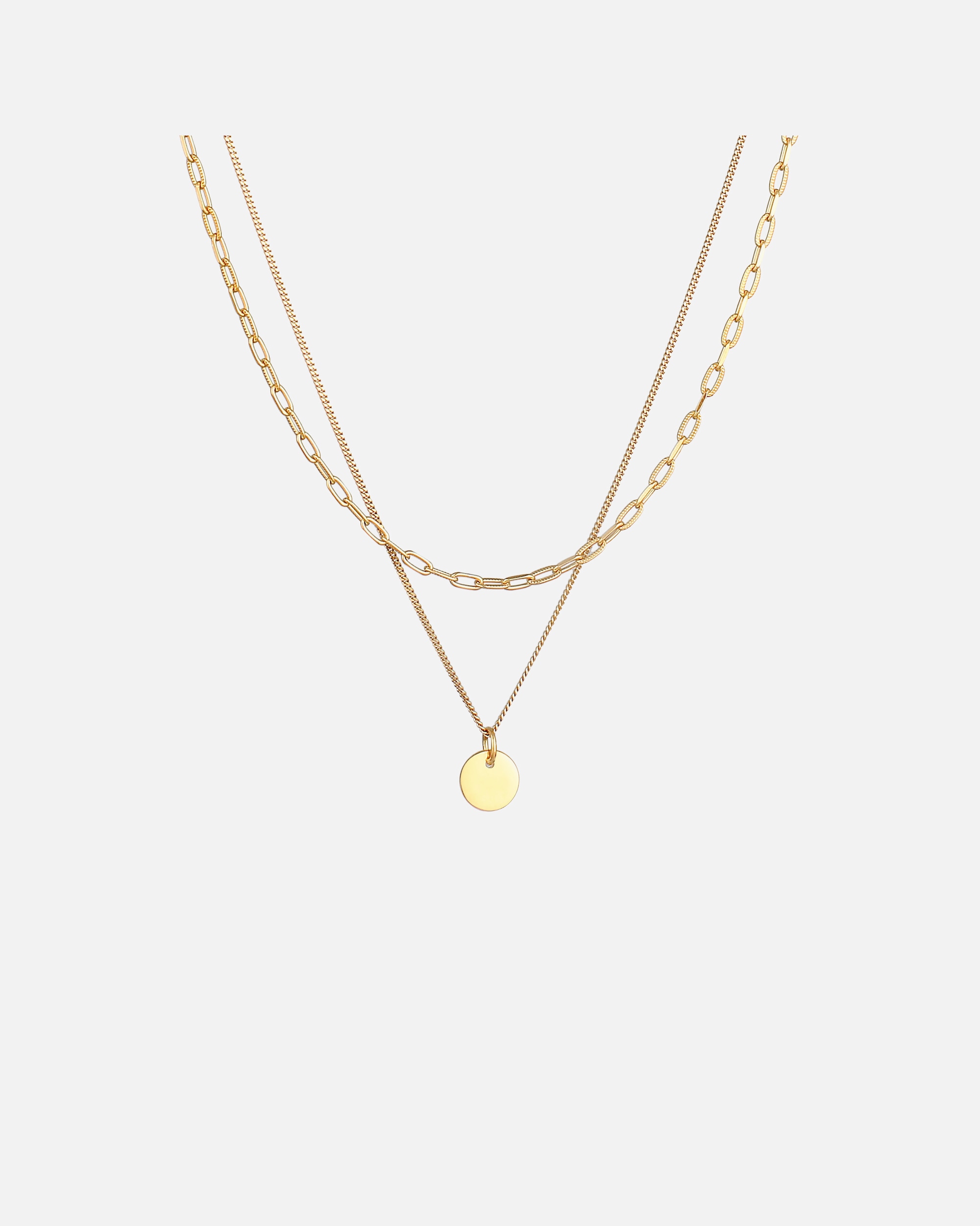 Collier pour Femme Elli Pendentif femme plaque de base couche en argent sterling 925 goldfarben