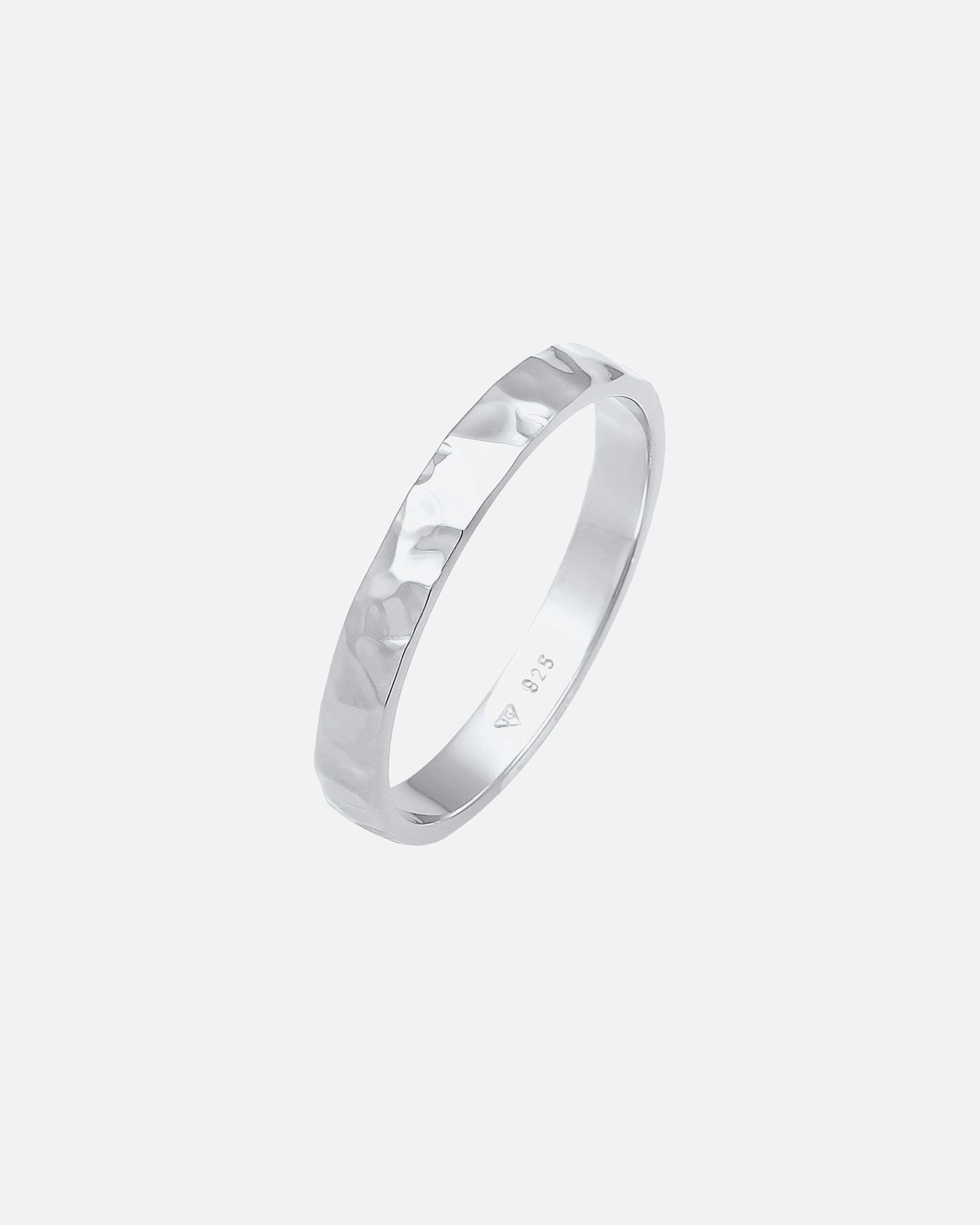 Bague pour Femme Elli Basique Bague à Ruban Fin Martelé 925 Argent 58