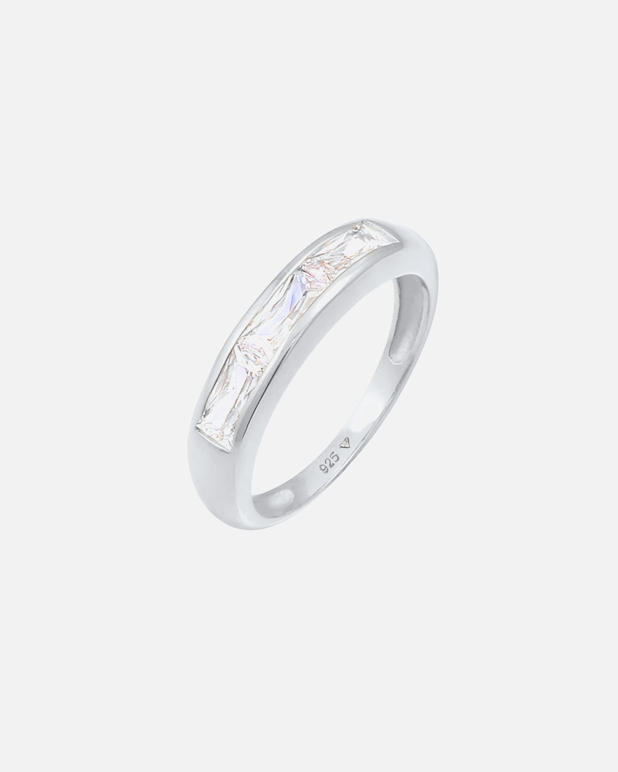 Bague pour Femme Elli Zirconium rectangle étincelant fiançailles Argent 925 52