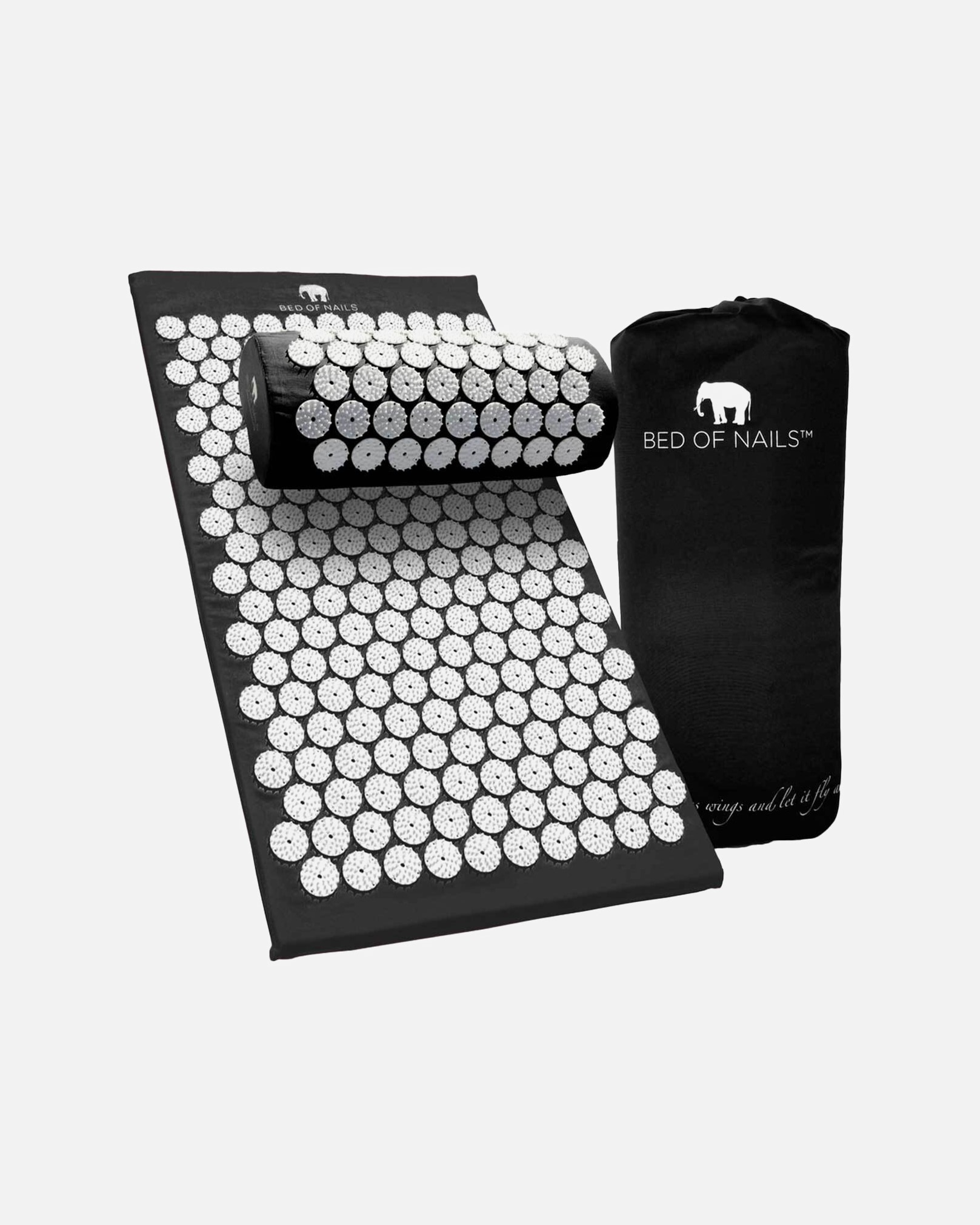 Accessoires de massage pour Unisexe Bed of Nails Default Line BON Set - Black Mat+Pillow BON Set - Black Mat+Pillow