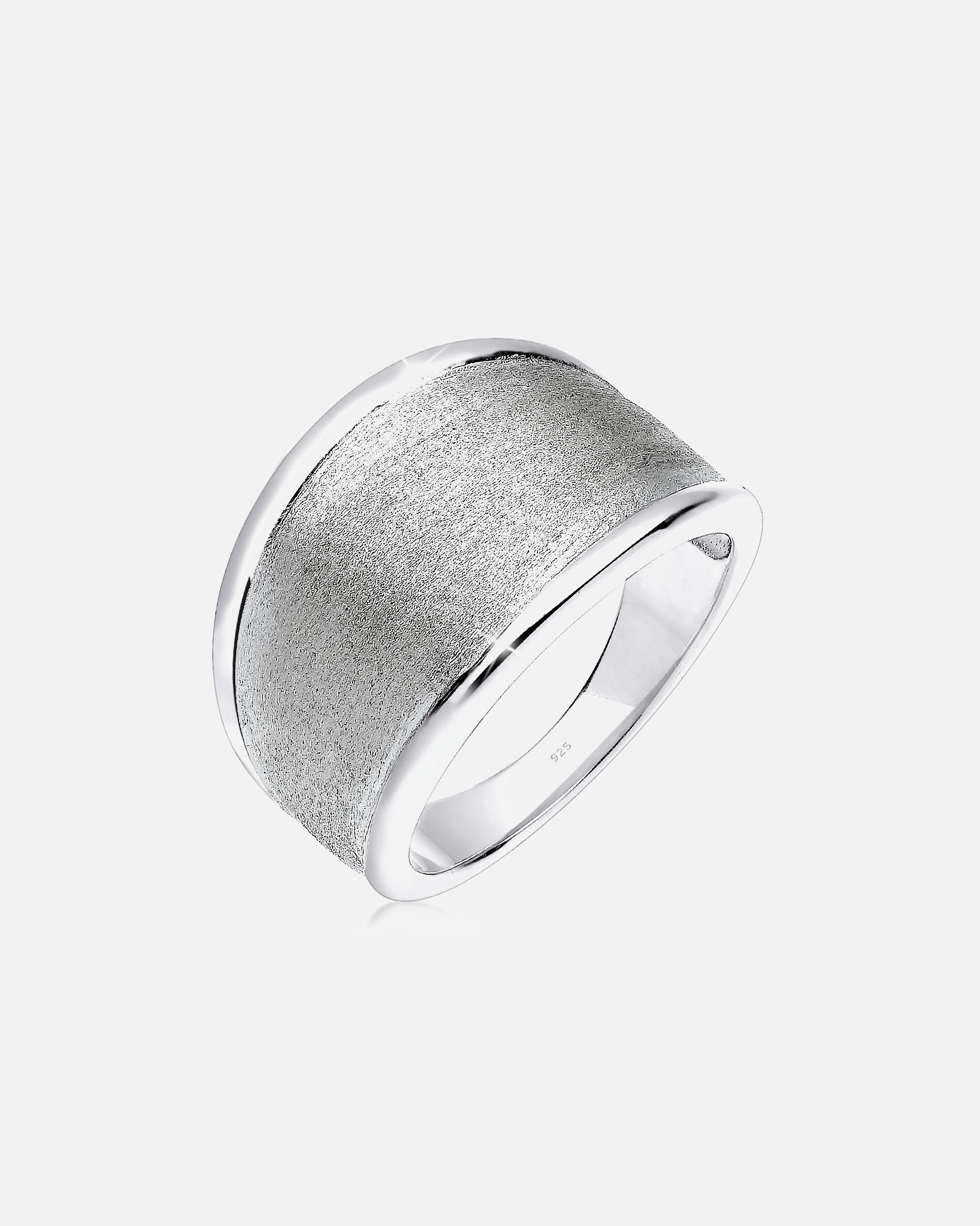 Bague pour Femme Elli Femmes Basique Mat Déclaration Tendance en Argent Sterling 925 52