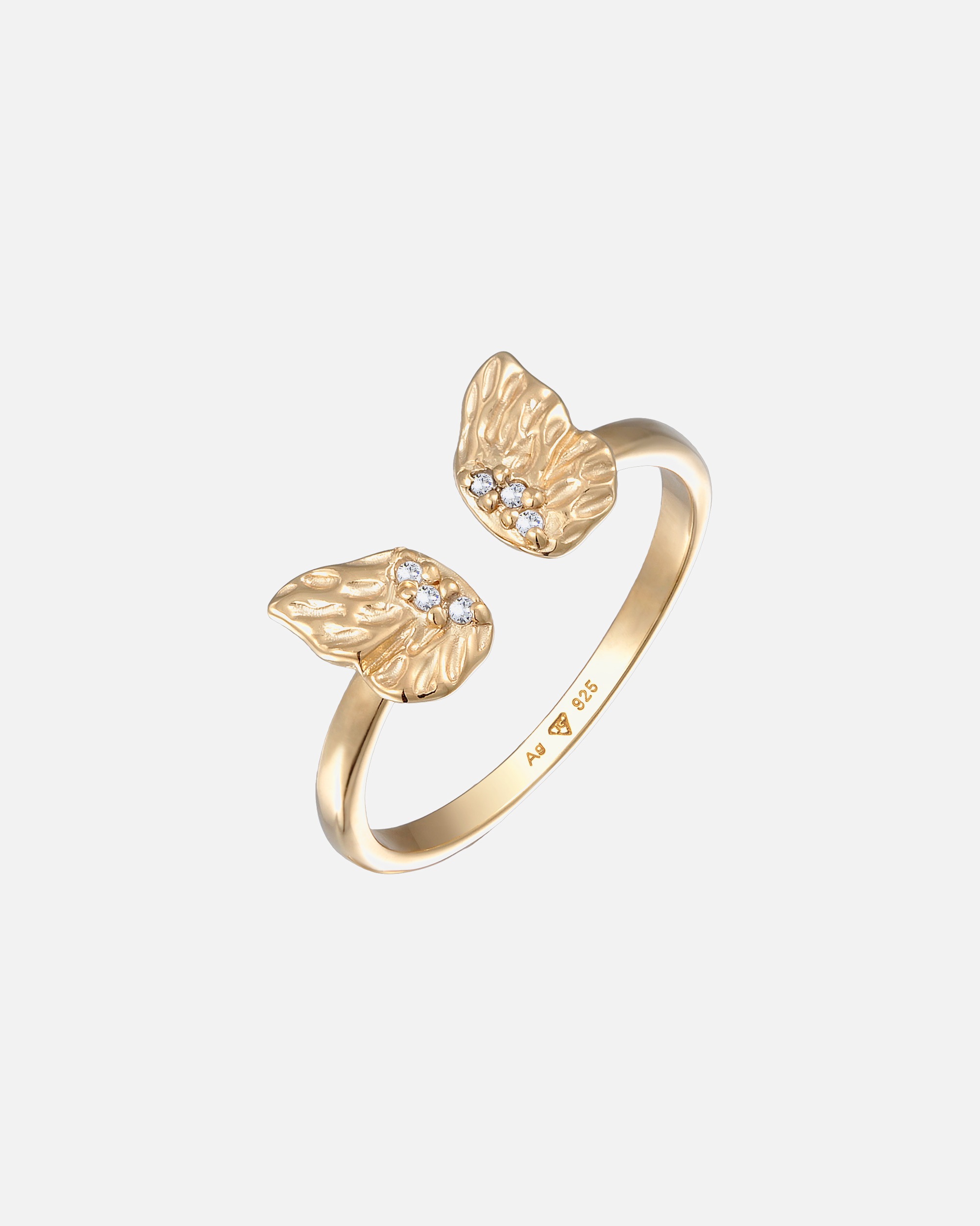 Bague pour Femme Elli Elli Ring Schmetterling Flügel Zirkonia 925 Silber vergoldet 58