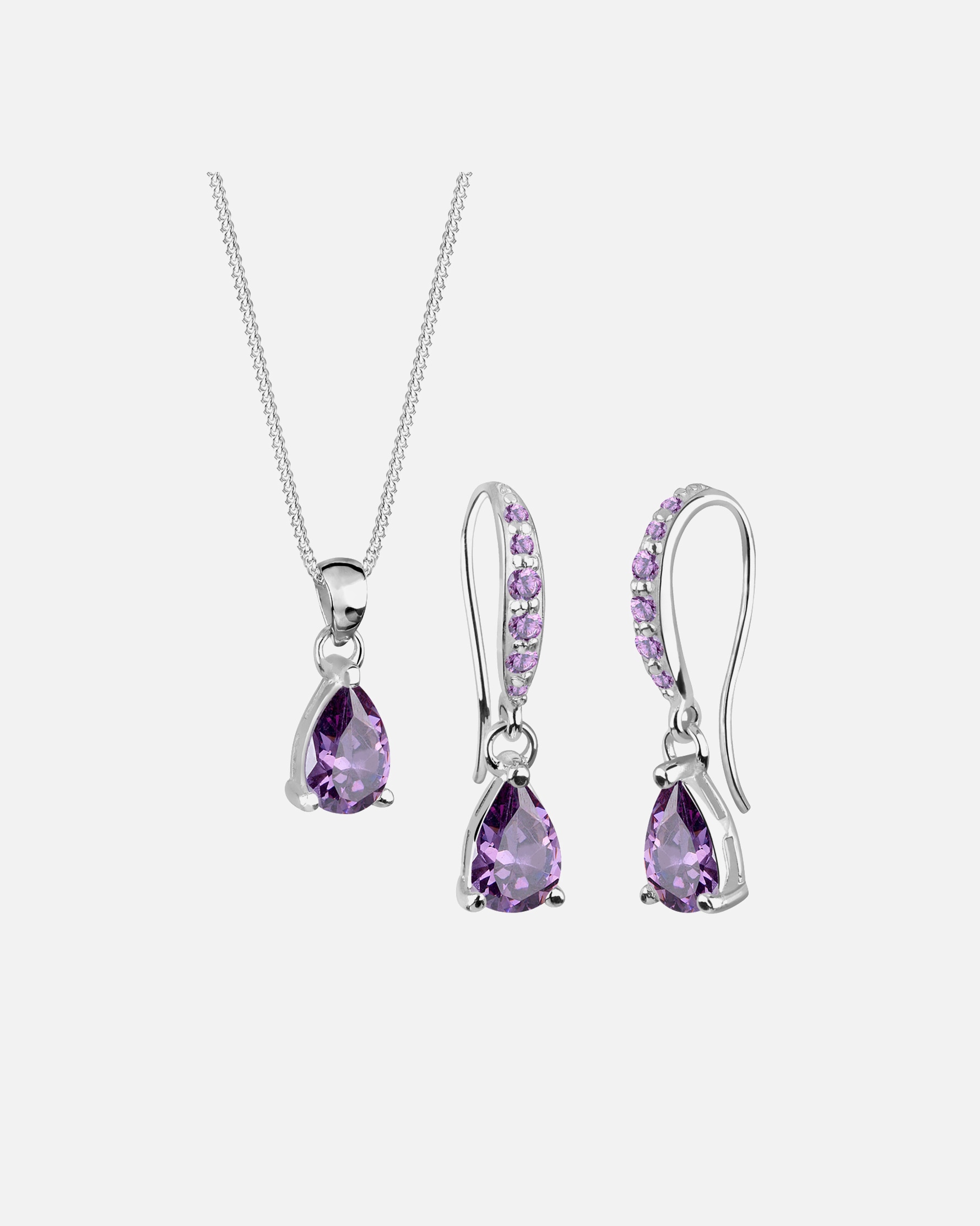 Bijoux pour Femme Elli Femmes Goutte Pendentif étincelant avec cristaux de zirconium en argent sterling 925 Violet