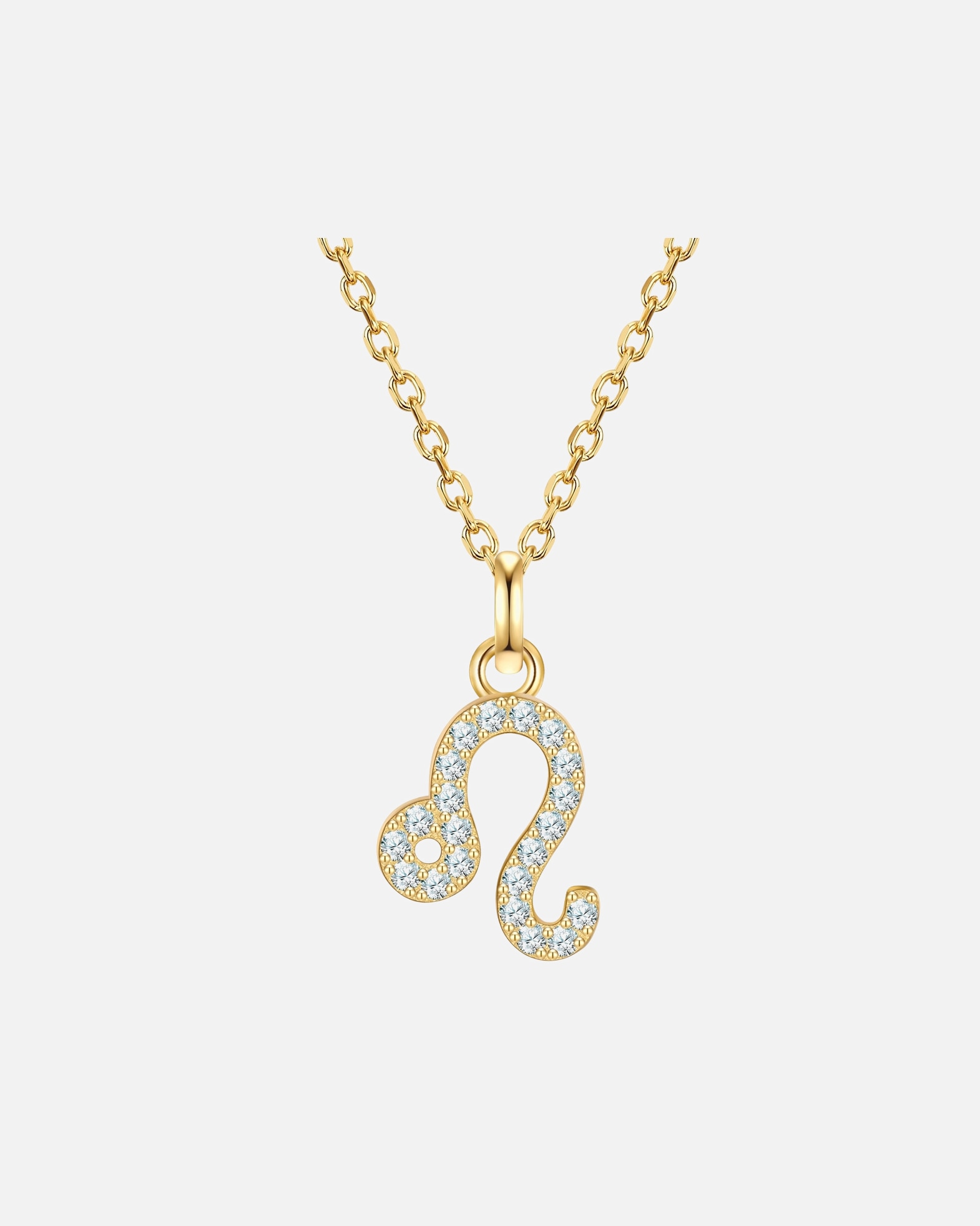 Collier pour Femme Glanzstücke München Collier Signe du Zodiaque Lion en argent sterling en or jaune avec zirconium 40,0 cm Basiskette + 5,0 cm Verlängerung