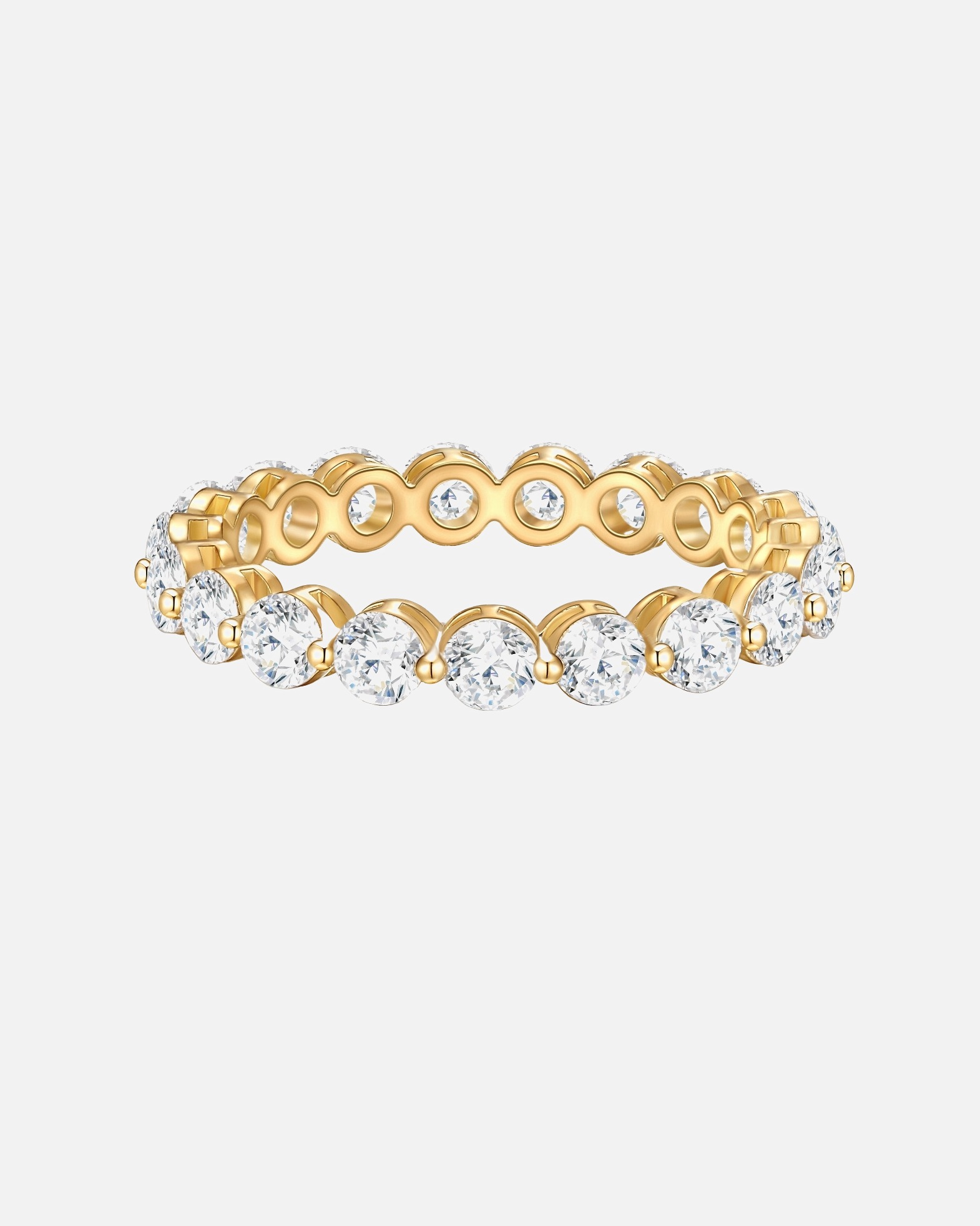 Bague pour Femme Yokoamii Bague tendance Métal Verre Cristal en Or jaune 60