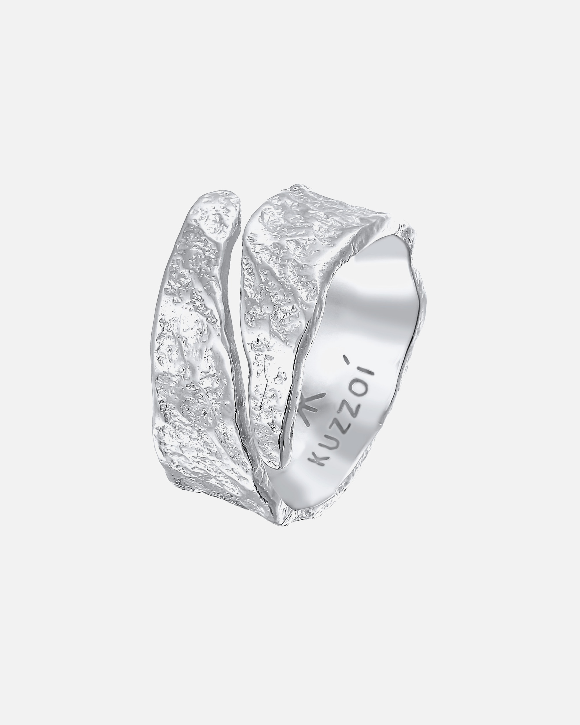 Bague pour Homme KUZZOI Bague pour homme Structure usagée d'aspect oxydé en argent sterling 925 66