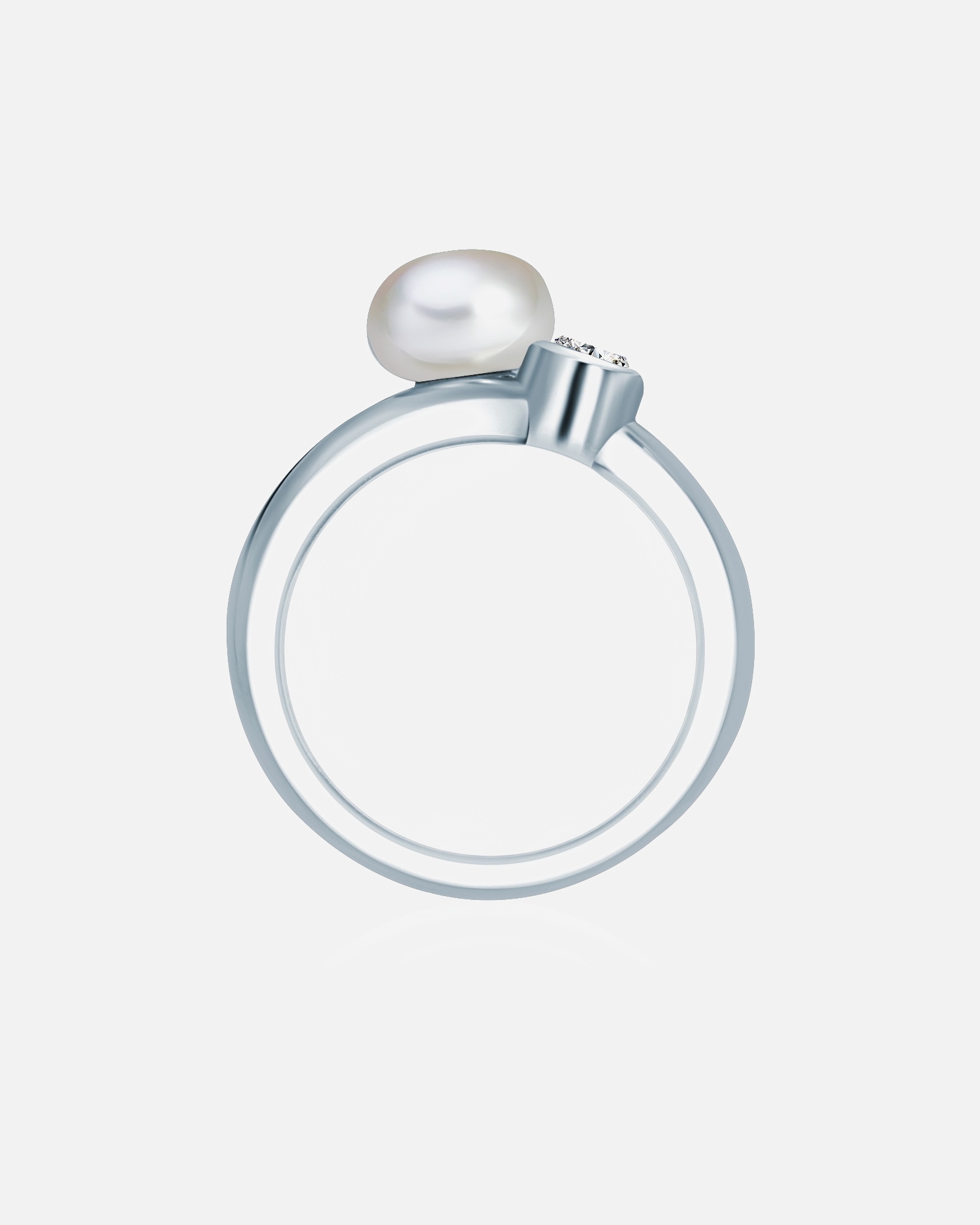 Bague pour Femme Valero Pearls Bague avec perle Argent sterling Oxyde de zirconium (CZ) Perle de culture d'eau douce en Argent 52