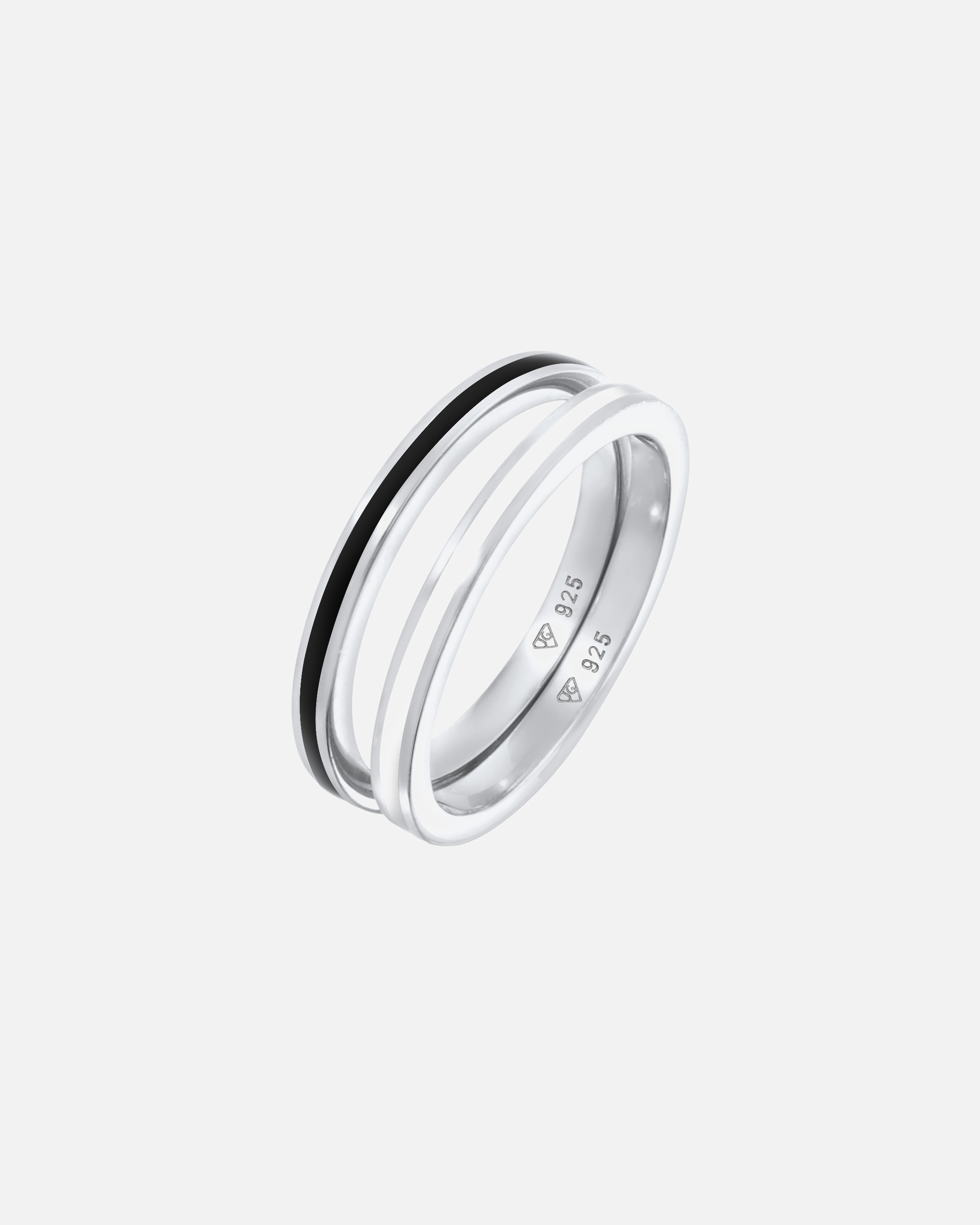 Bague pour Femme Elli Bague Basique Émaillée, Set de 2, Argent 925 58