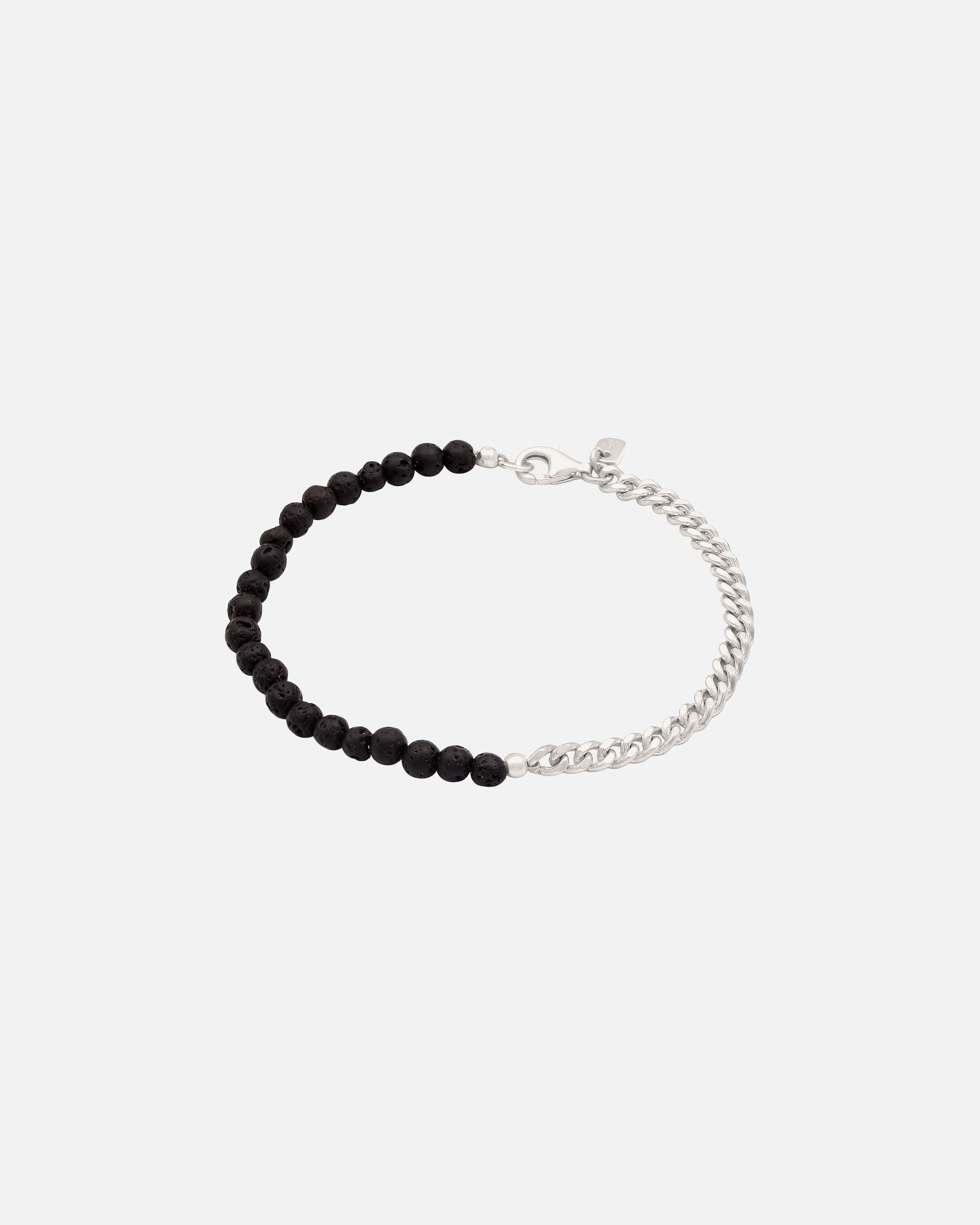 Bracelet pour Homme KUZZOI Bracelet beads Lava Noir 925 Sterling Silver 19